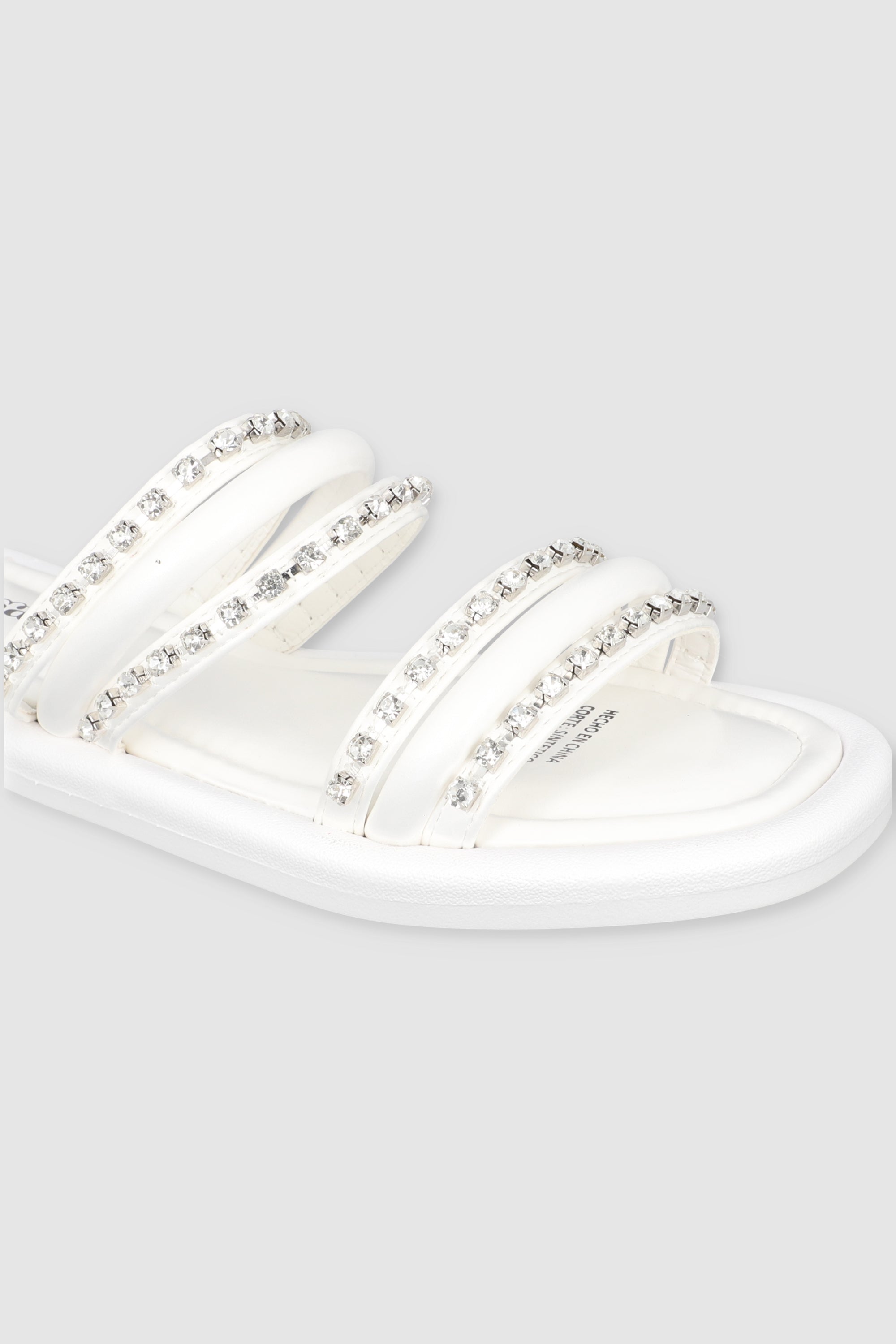 Sandal two large mix strips WHITE