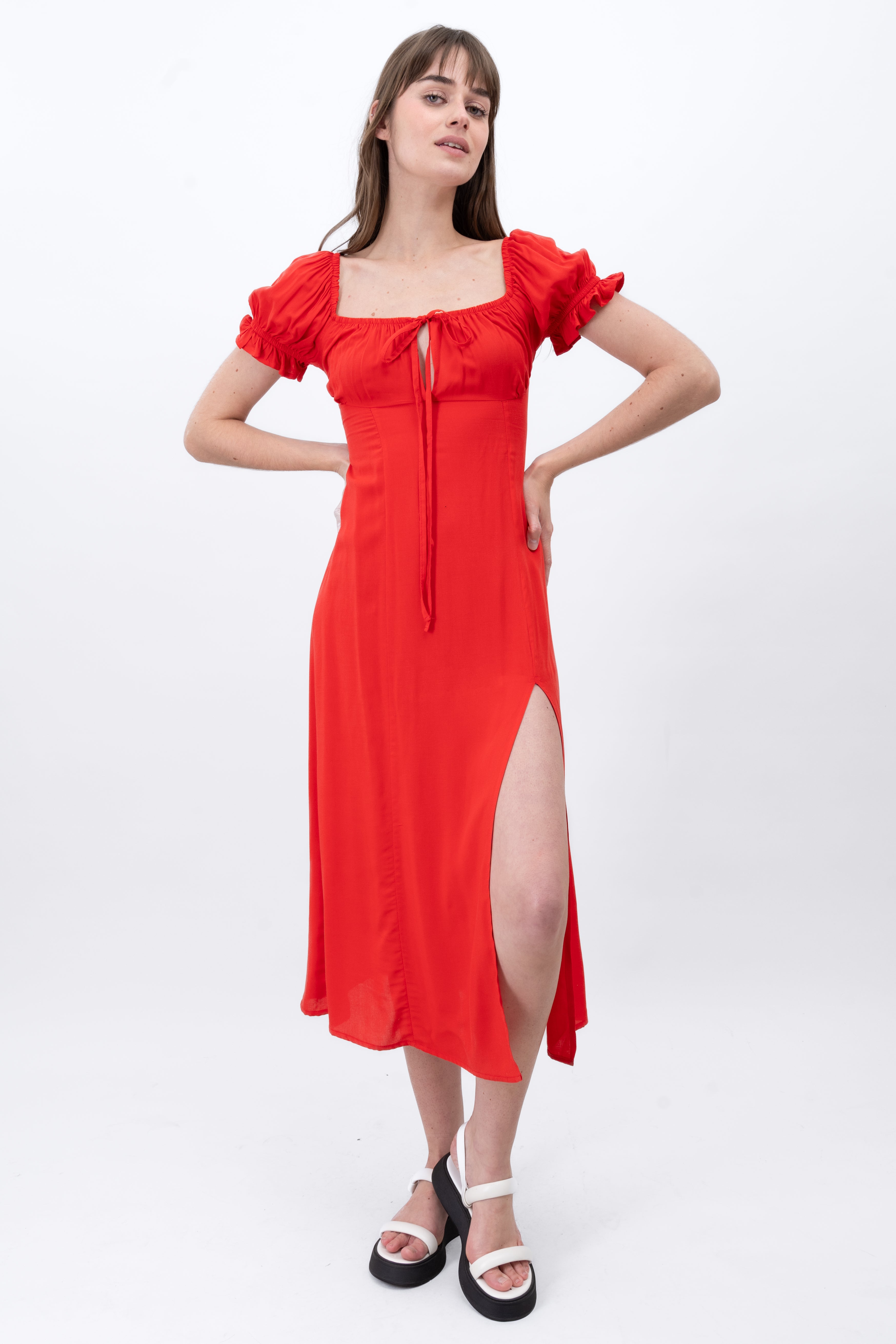 Bulled manga dress neckline RED