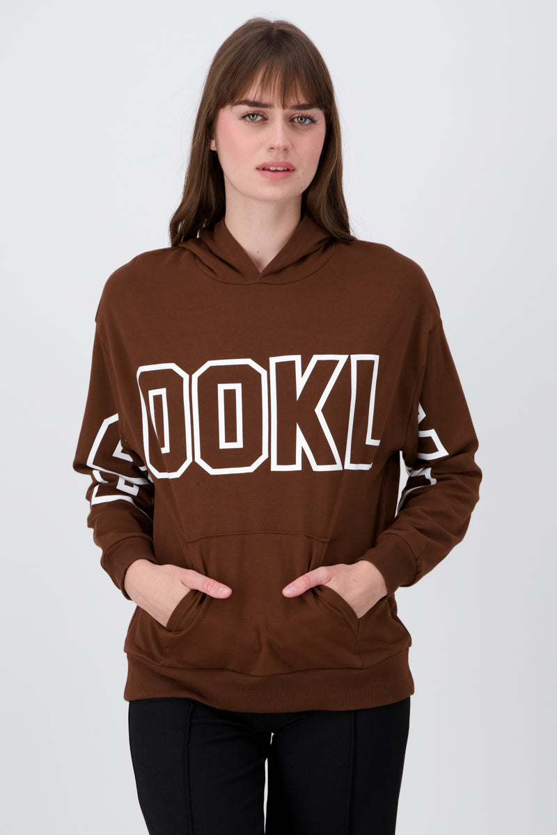 Brooklyn hood sweatshirt COFFEE