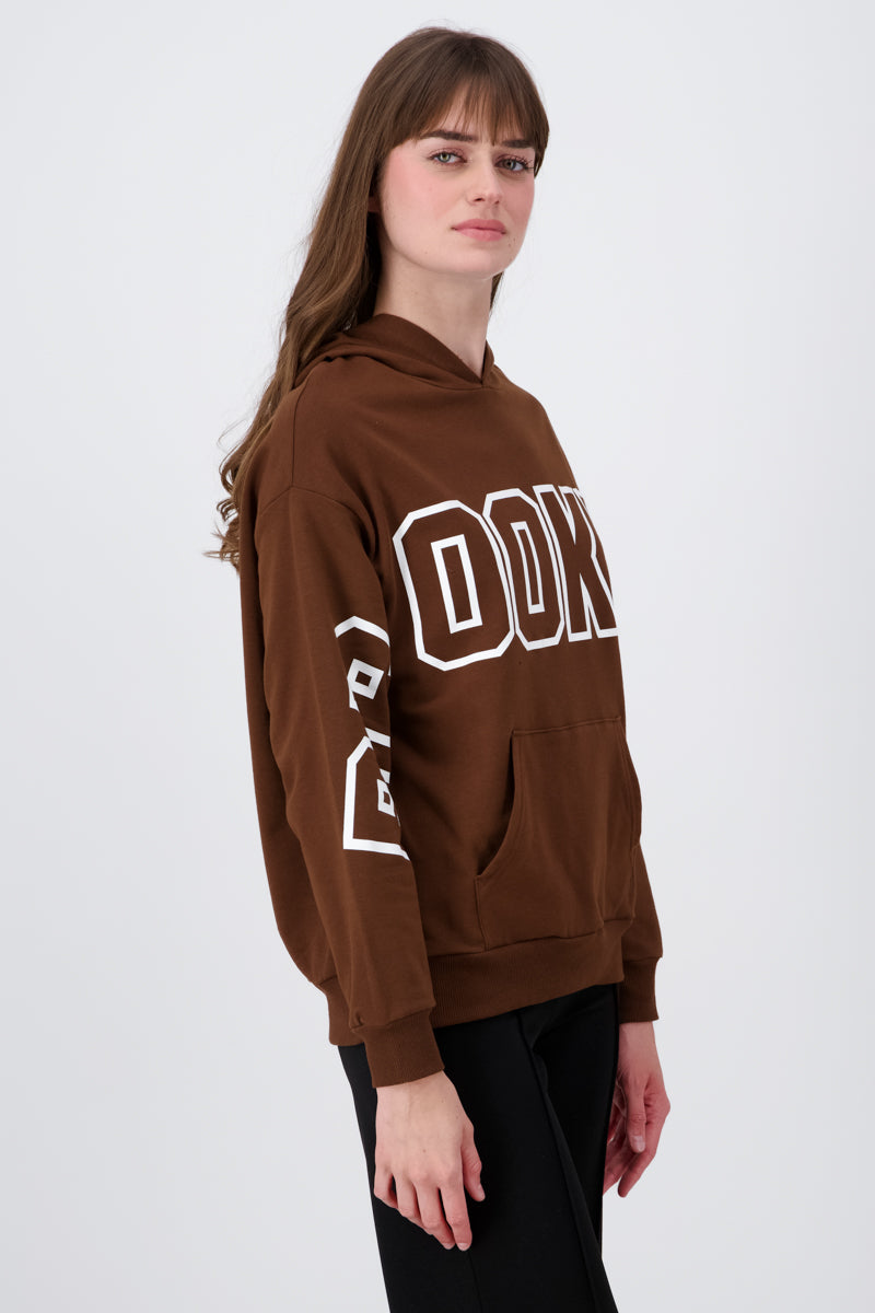 Brooklyn hood sweatshirt COFFEE