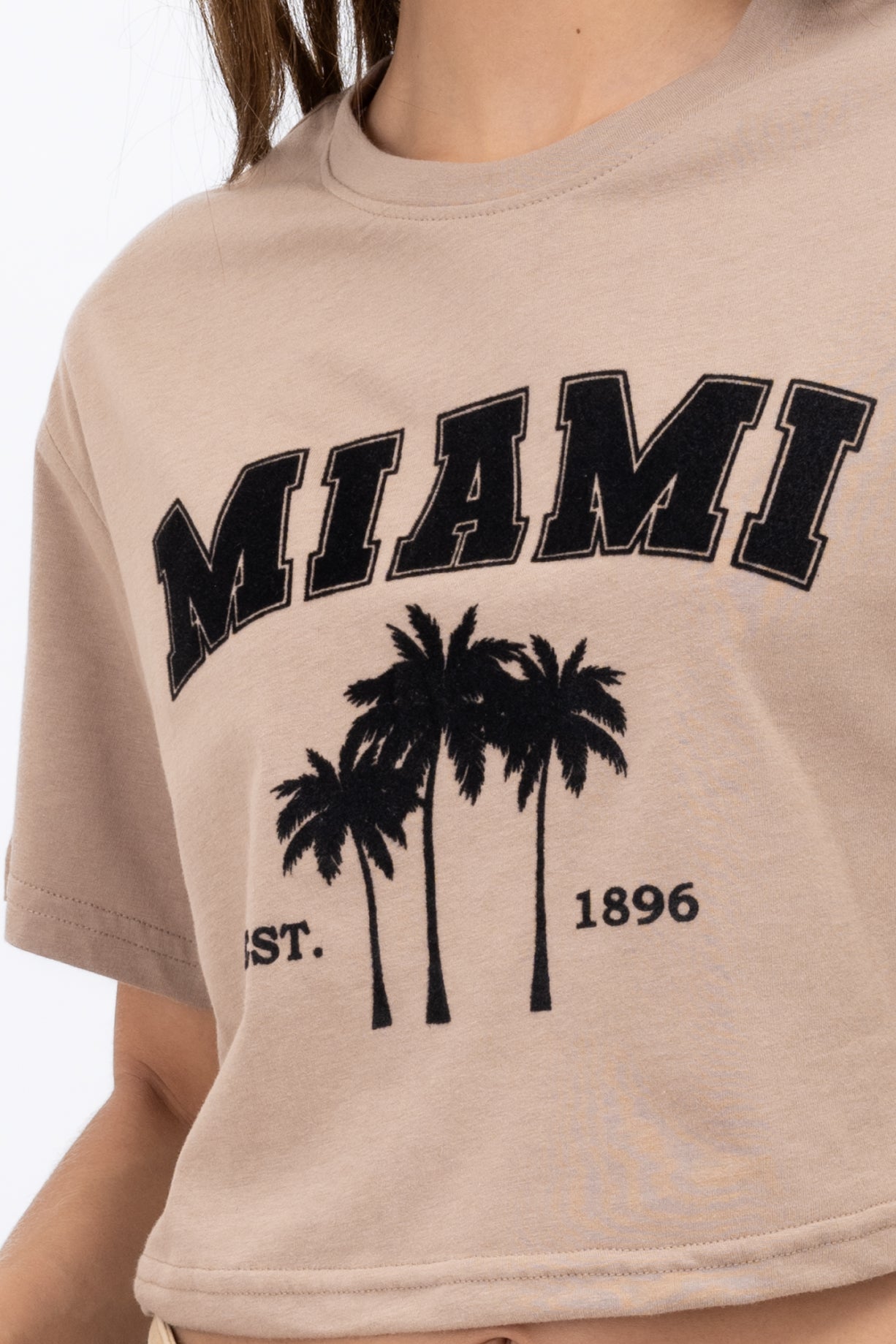 Playera Crop Miami BEIGE