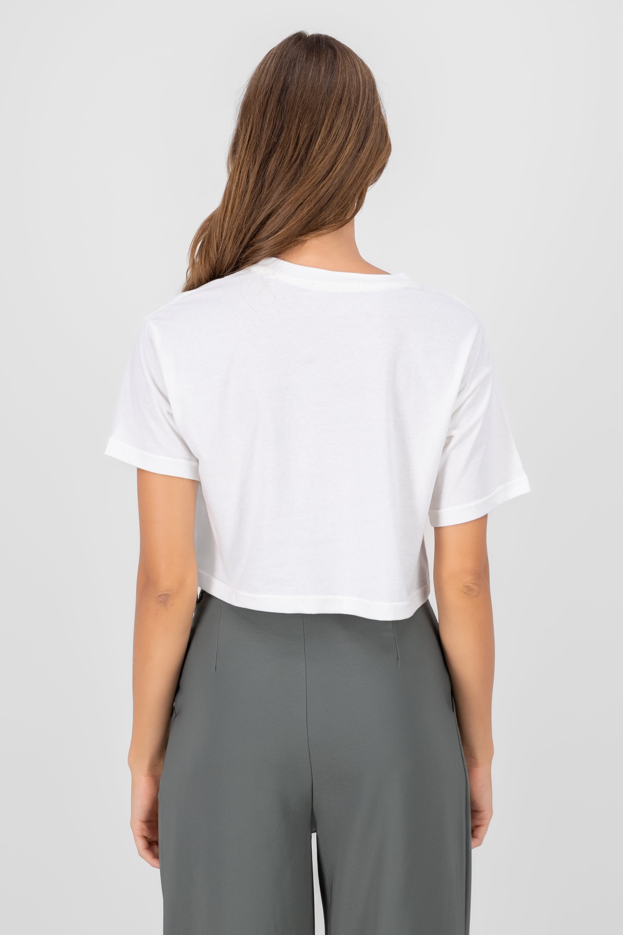 Playera Crop Miami BLANCO