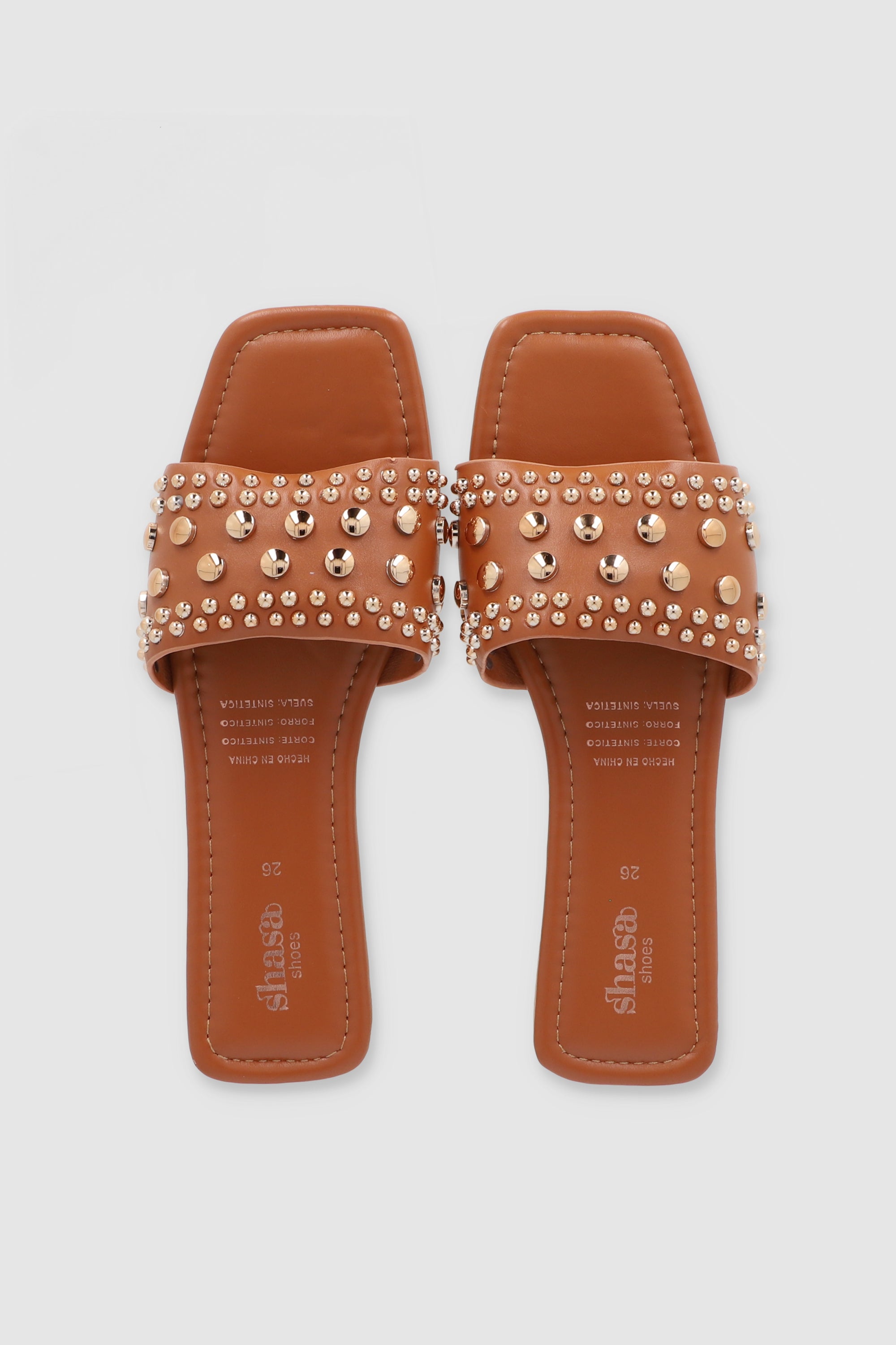 Sandalia Studs Pu CAMEL