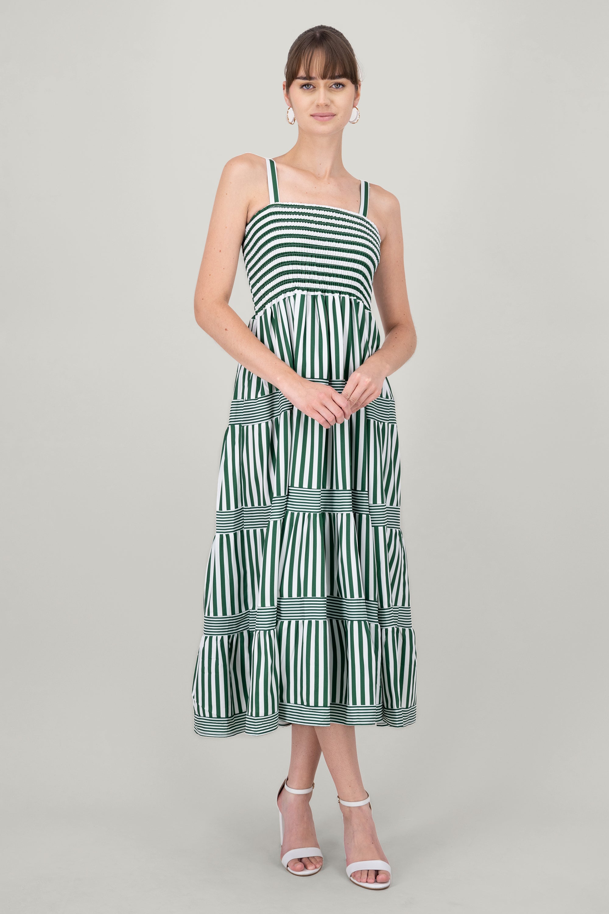 Maxi Olanes Rayas dress Combo green