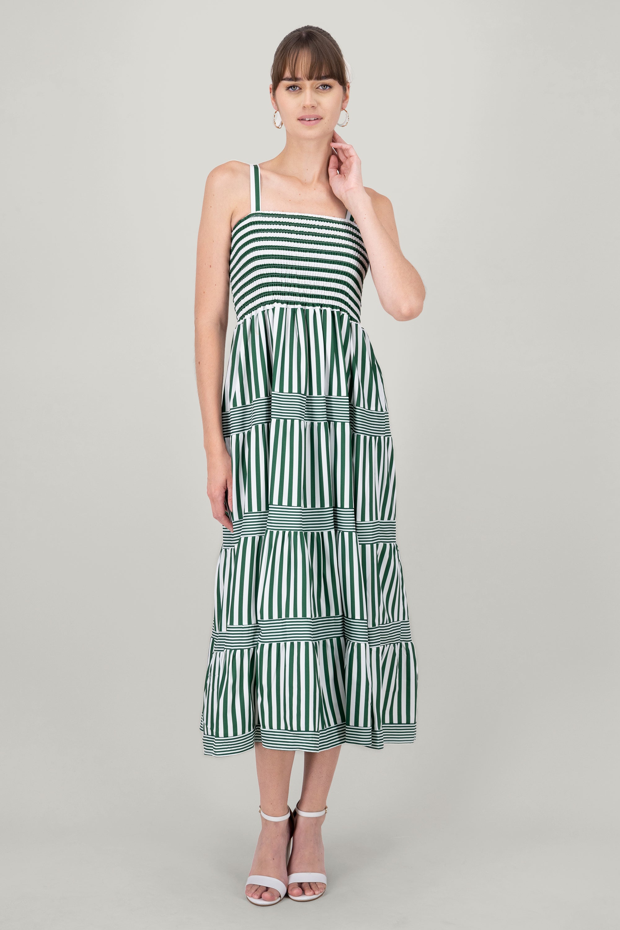 Maxi Olanes Rayas dress Combo green