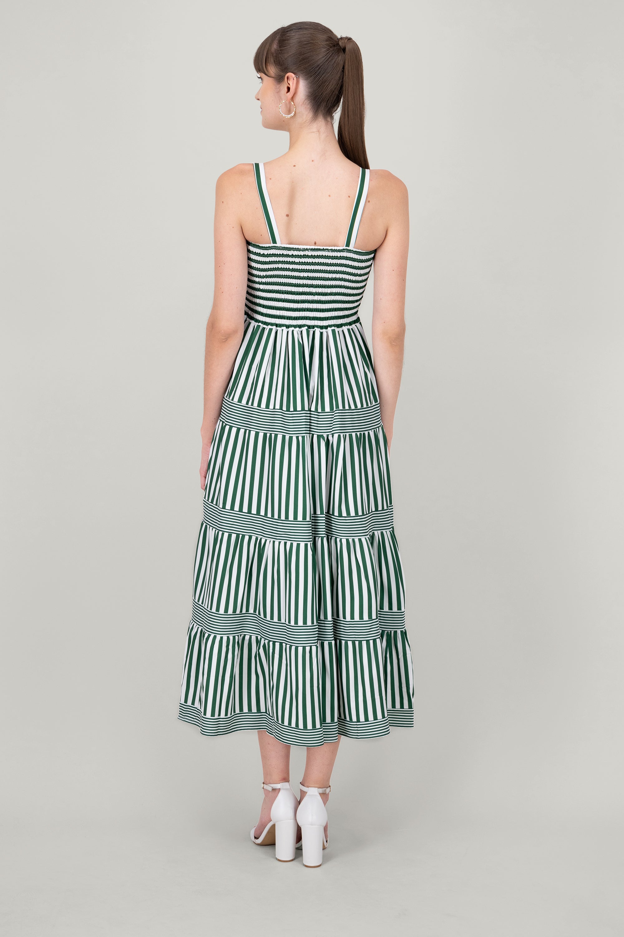 Maxi Olanes Rayas dress Combo green