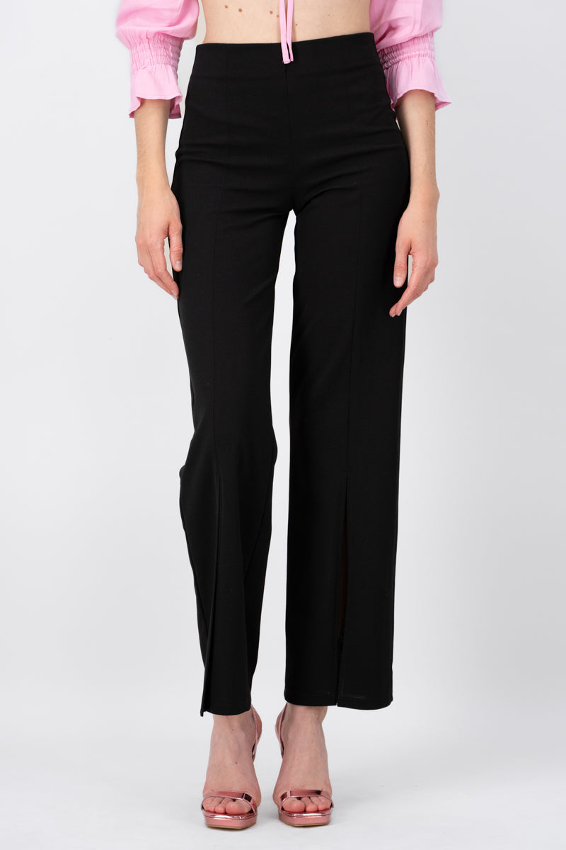 Smooth pants ankle detail BLACK