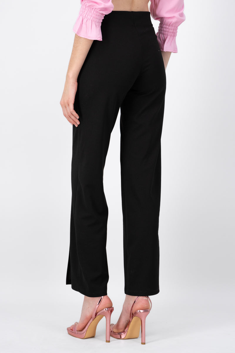 Smooth pants ankle detail BLACK