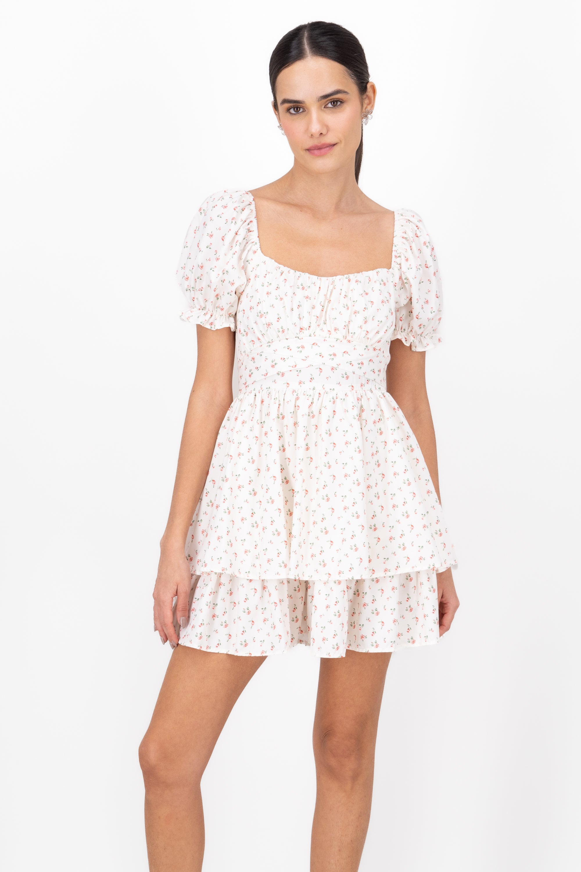 Olanes Flores dress White Combo