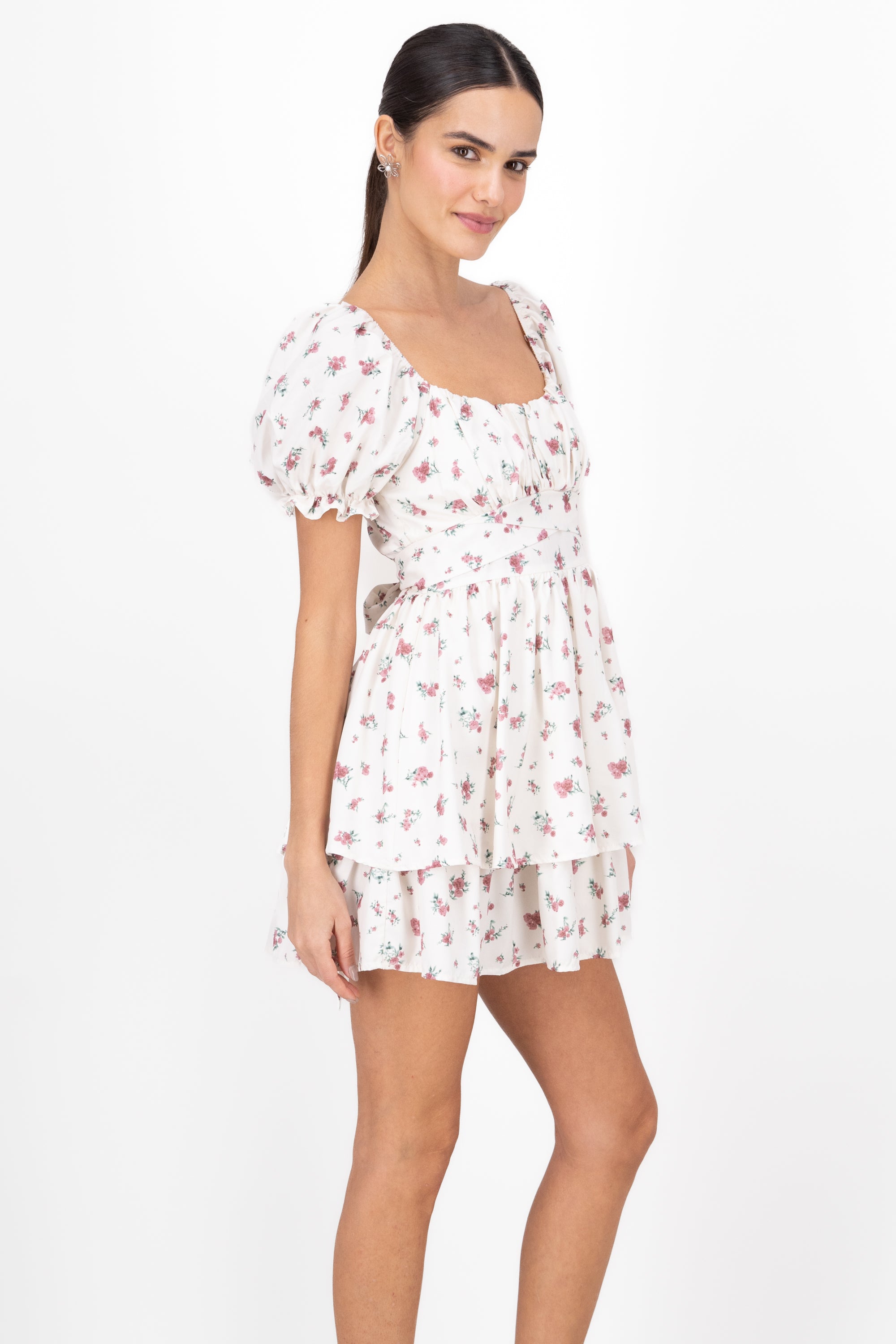 Olanes Flores dress White Combo