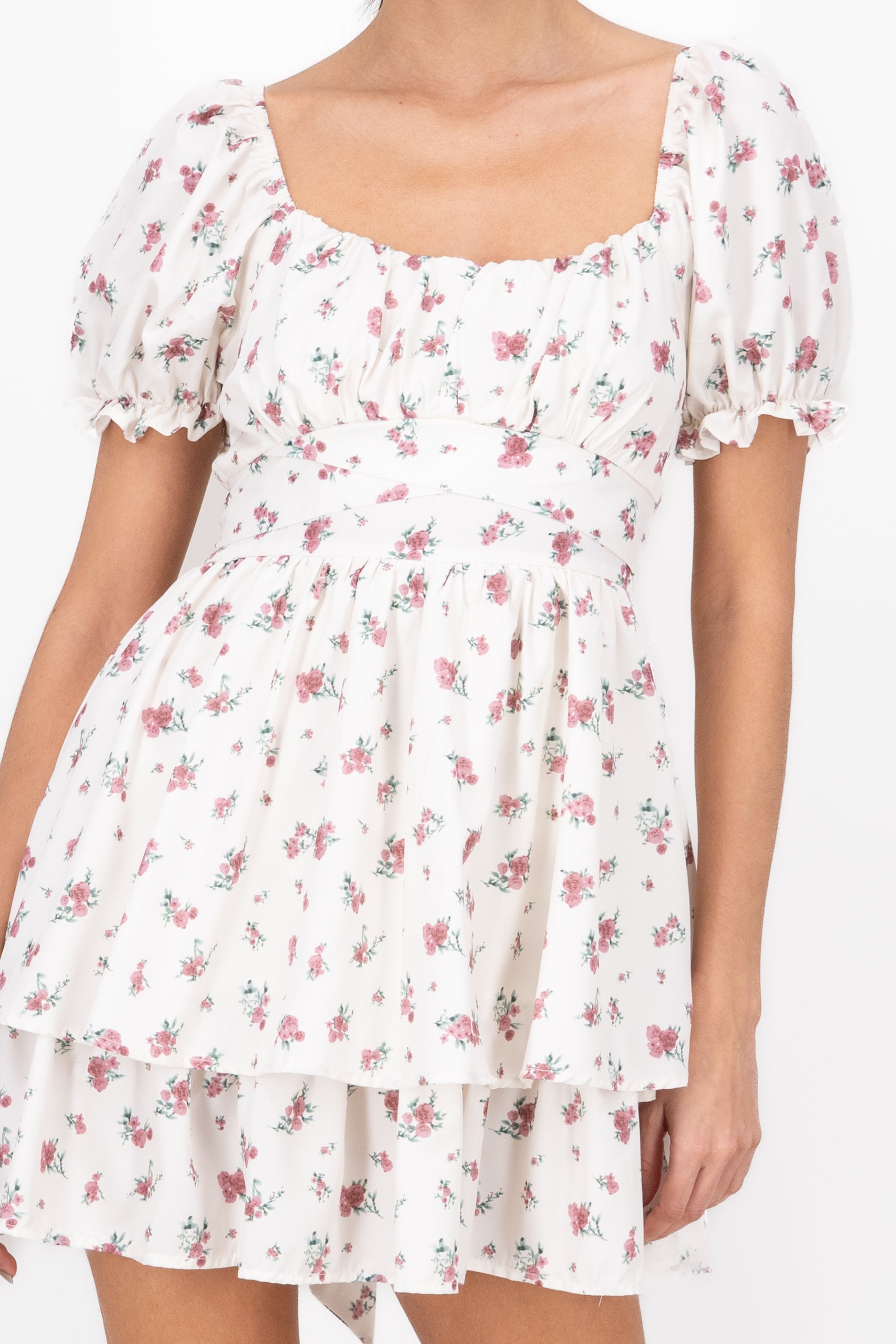 Olanes Flores dress White Combo