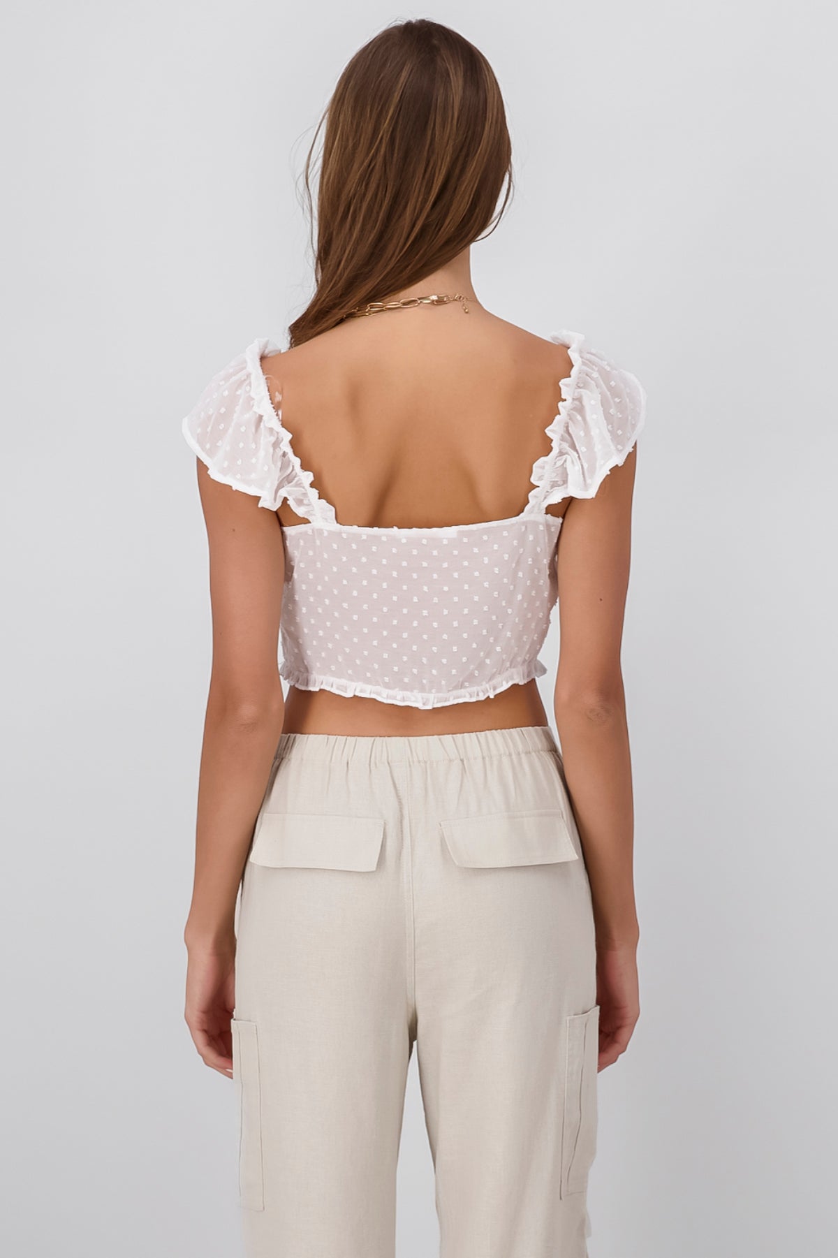 Blouse with transparencies WHITE