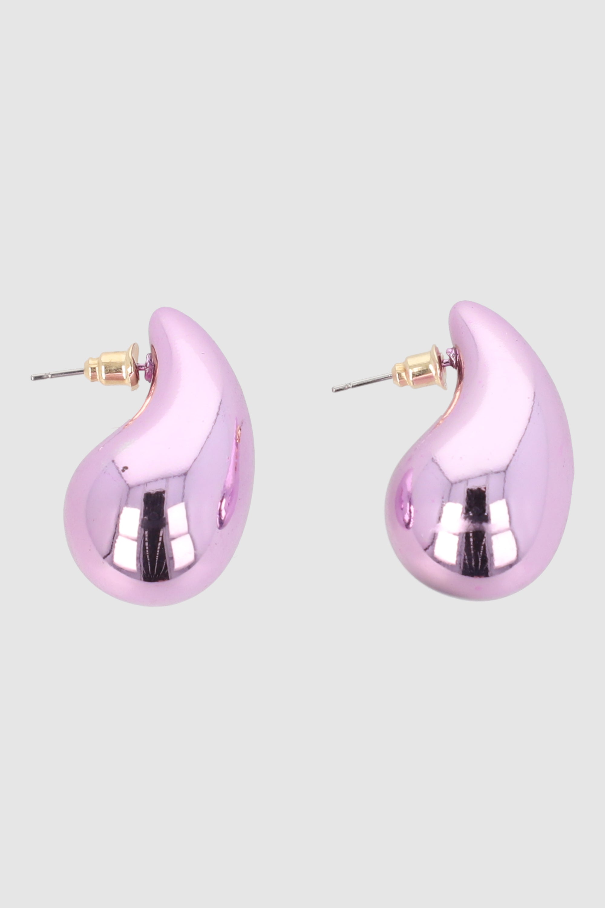 Aretes Gota Metalizada PALO DE ROSA