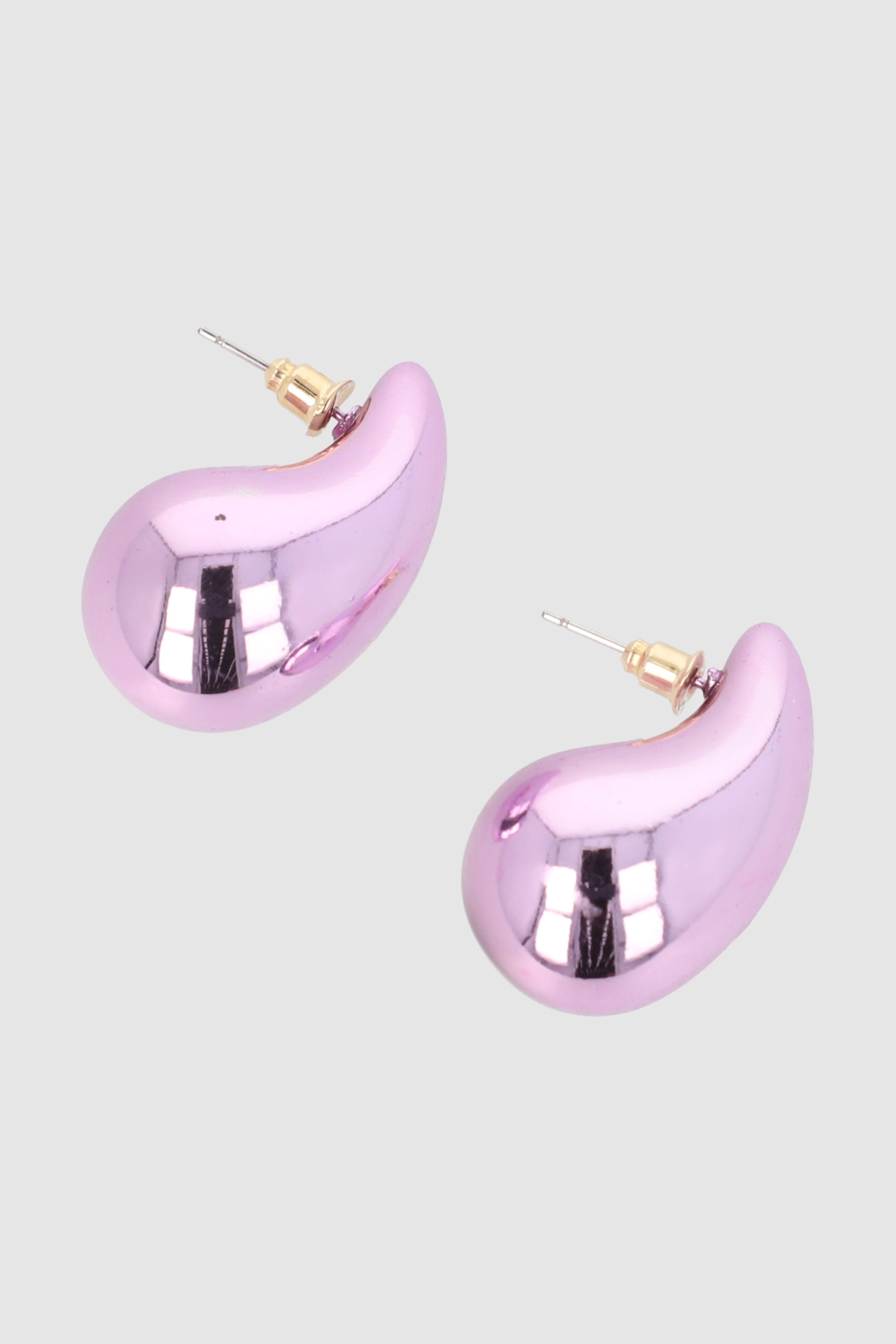 Aretes Gota Metalizada PALO DE ROSA