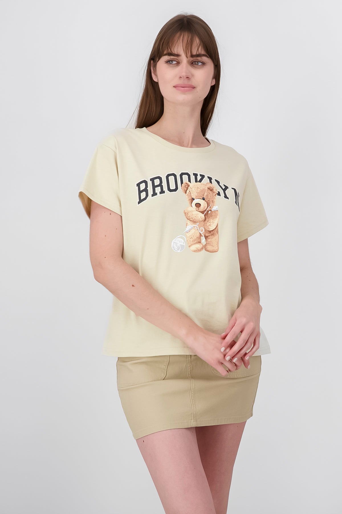 Short manga shirt Brooklyn BEIGE