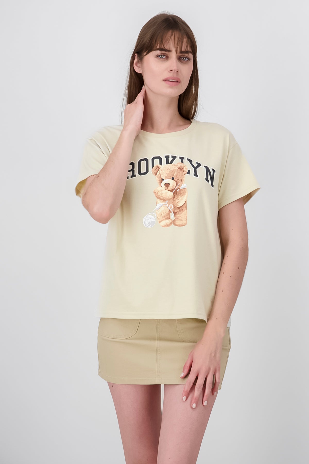 Short manga shirt Brooklyn BEIGE