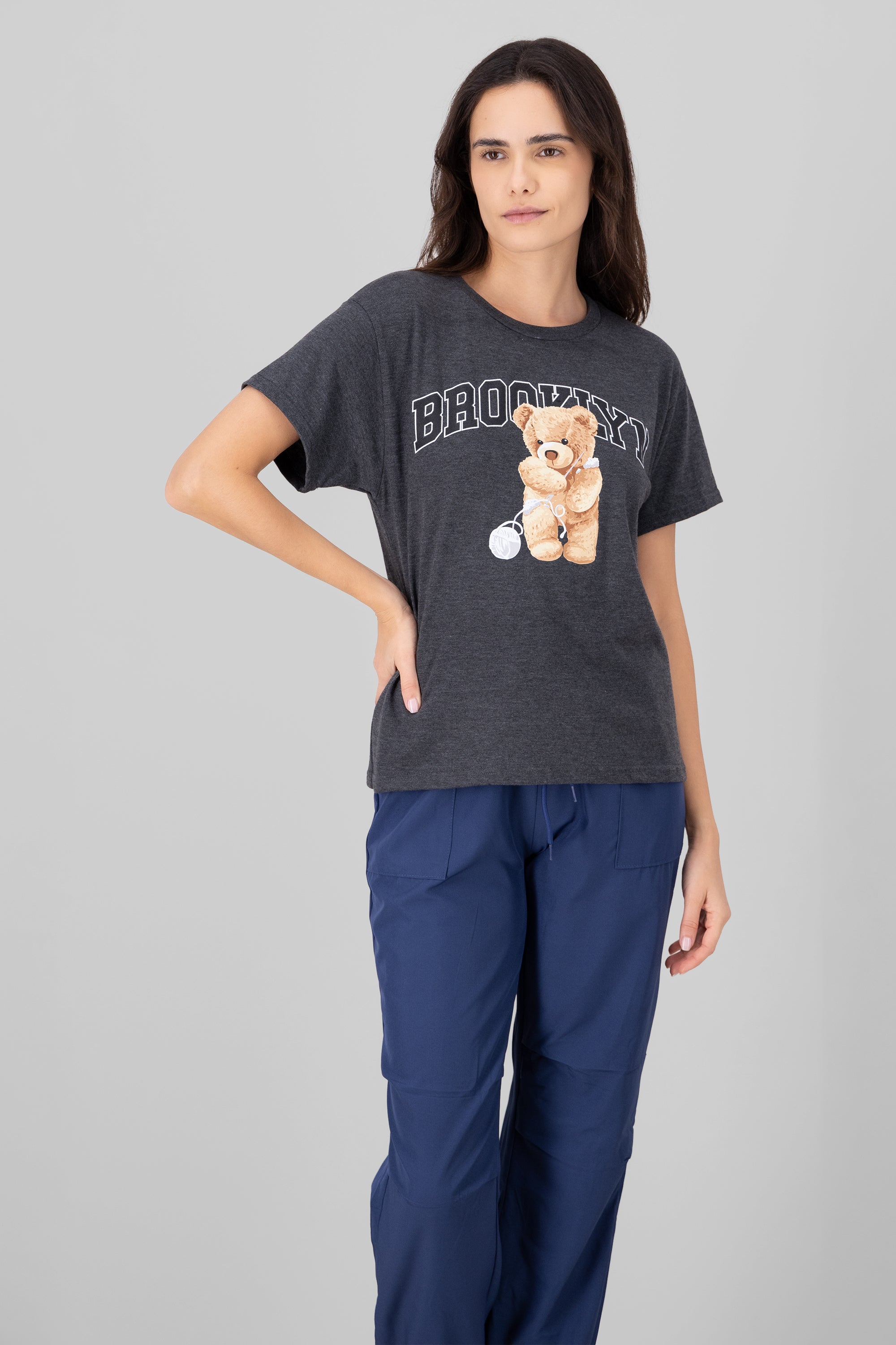Short manga shirt Brooklyn Dark gray