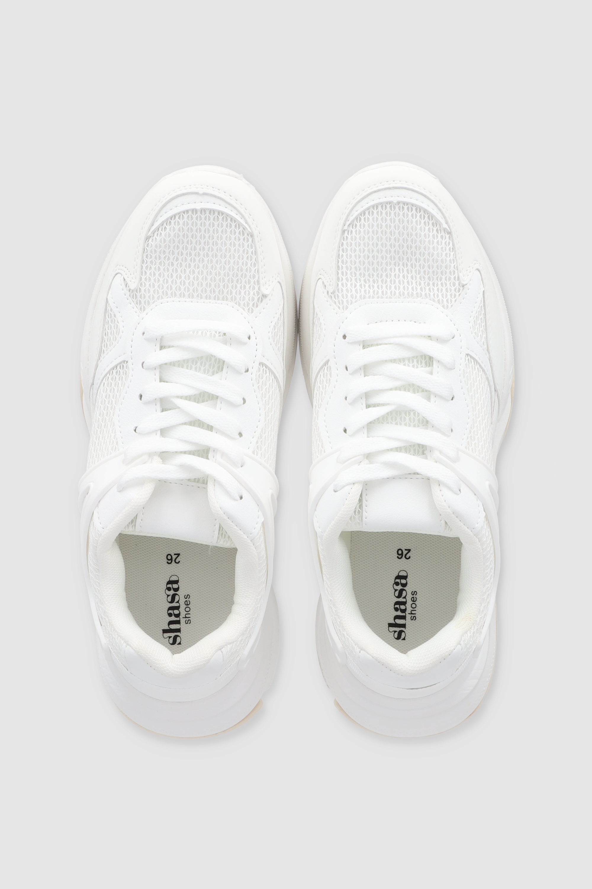 RUNNER TENIS CONTRAST MATERIALS WHITE