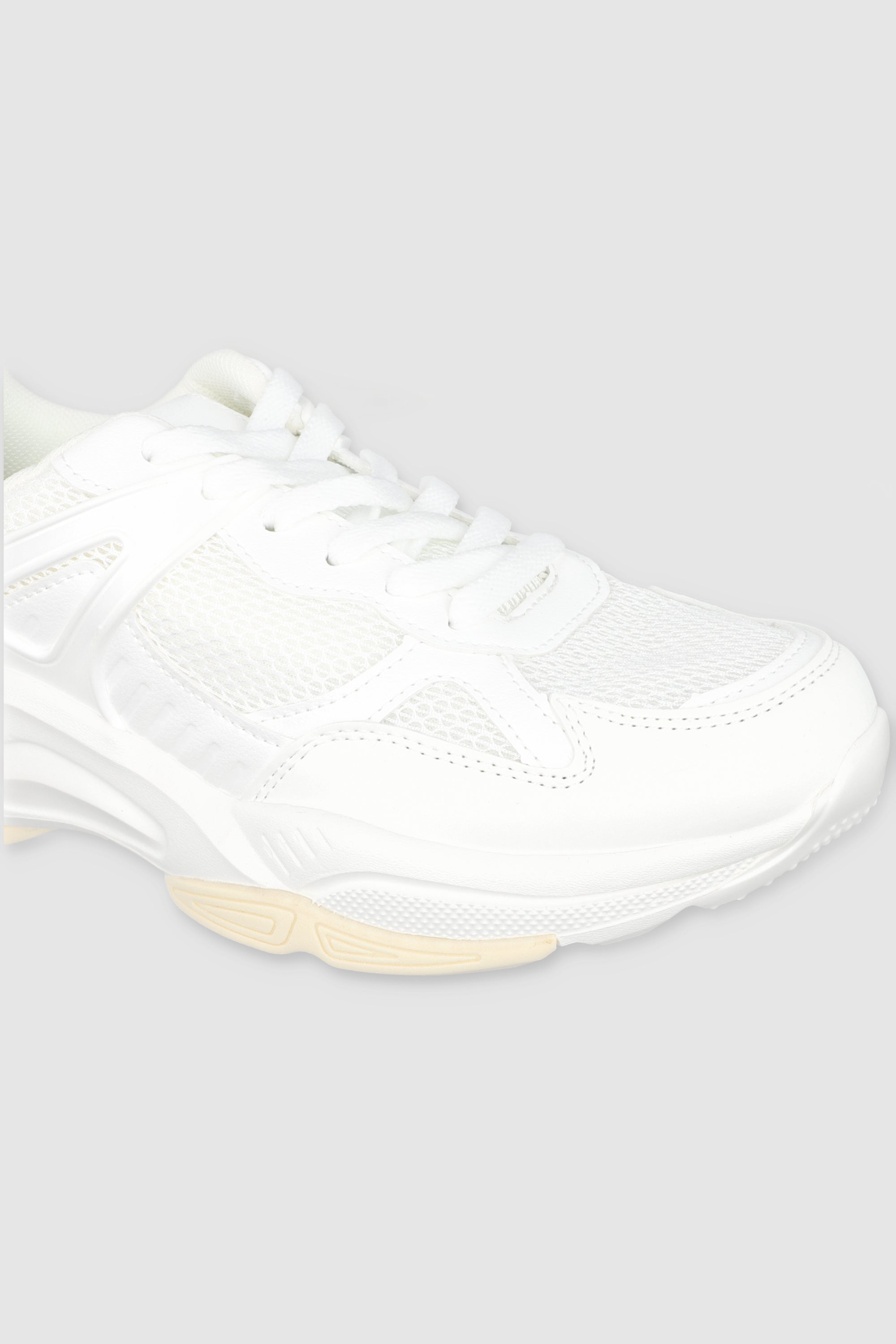 RUNNER TENIS CONTRAST MATERIALS WHITE