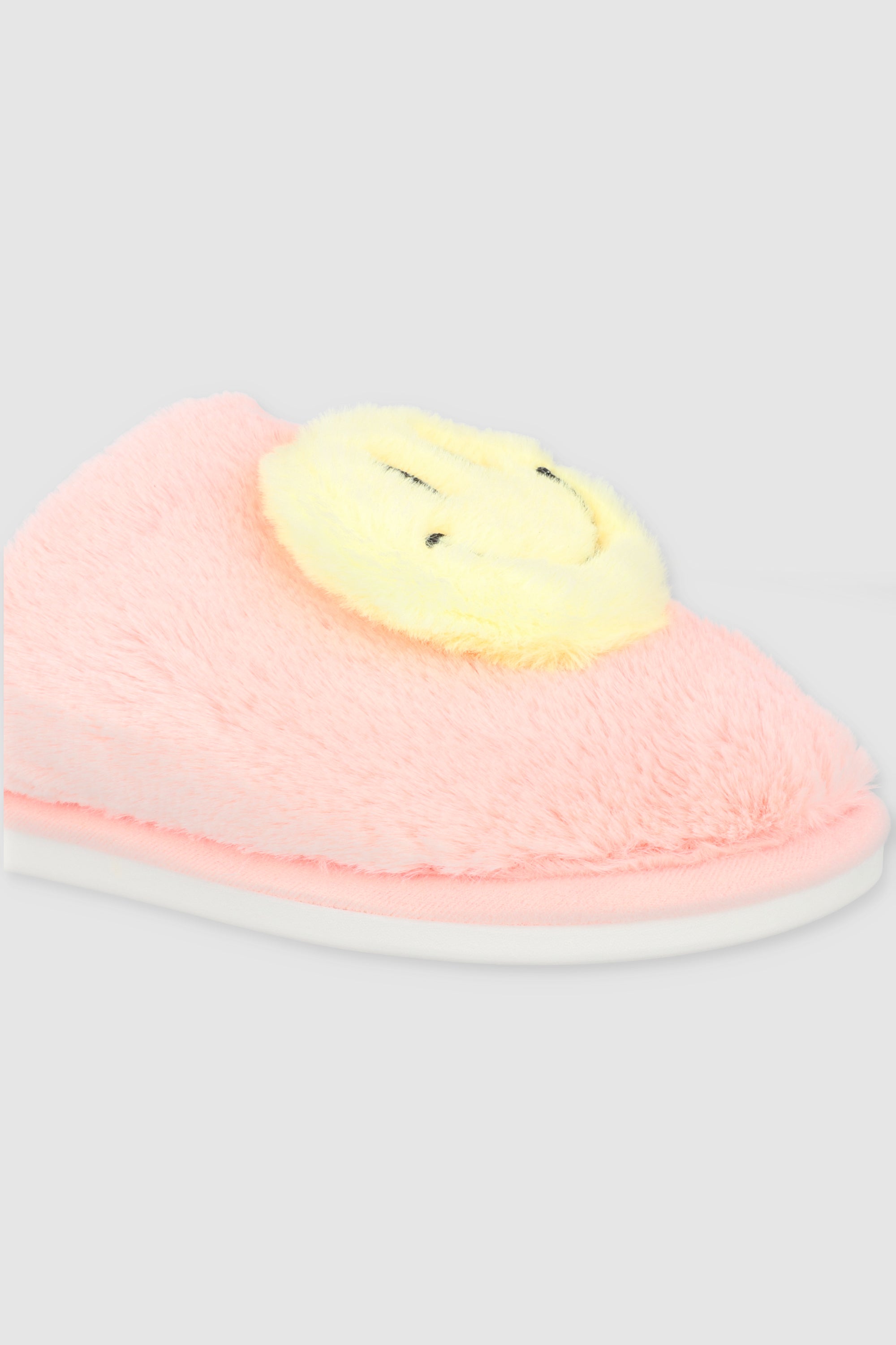 Pantuflas carita feliz fluffy ROSA