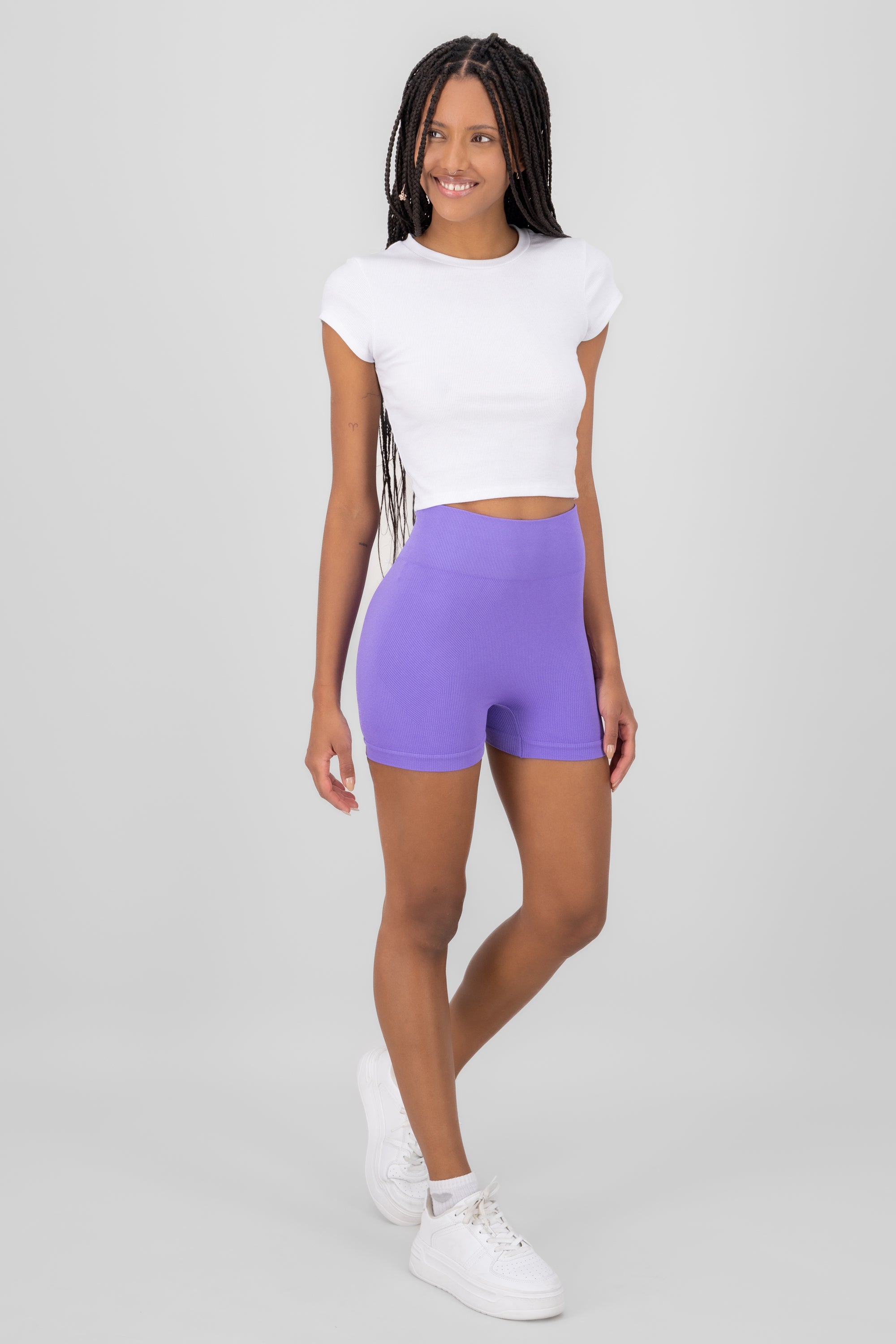 Biker Seamless Rib LILA