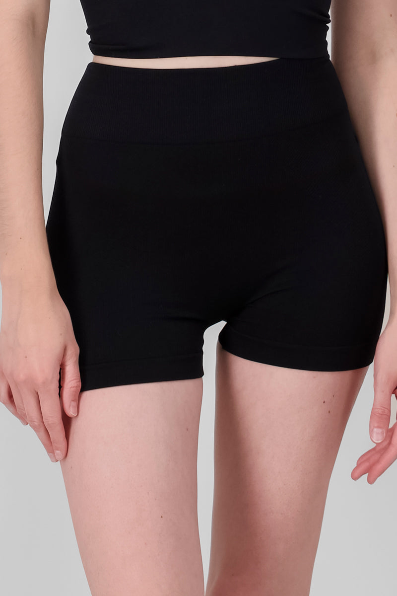 Biker Seamless Rib NEGRO