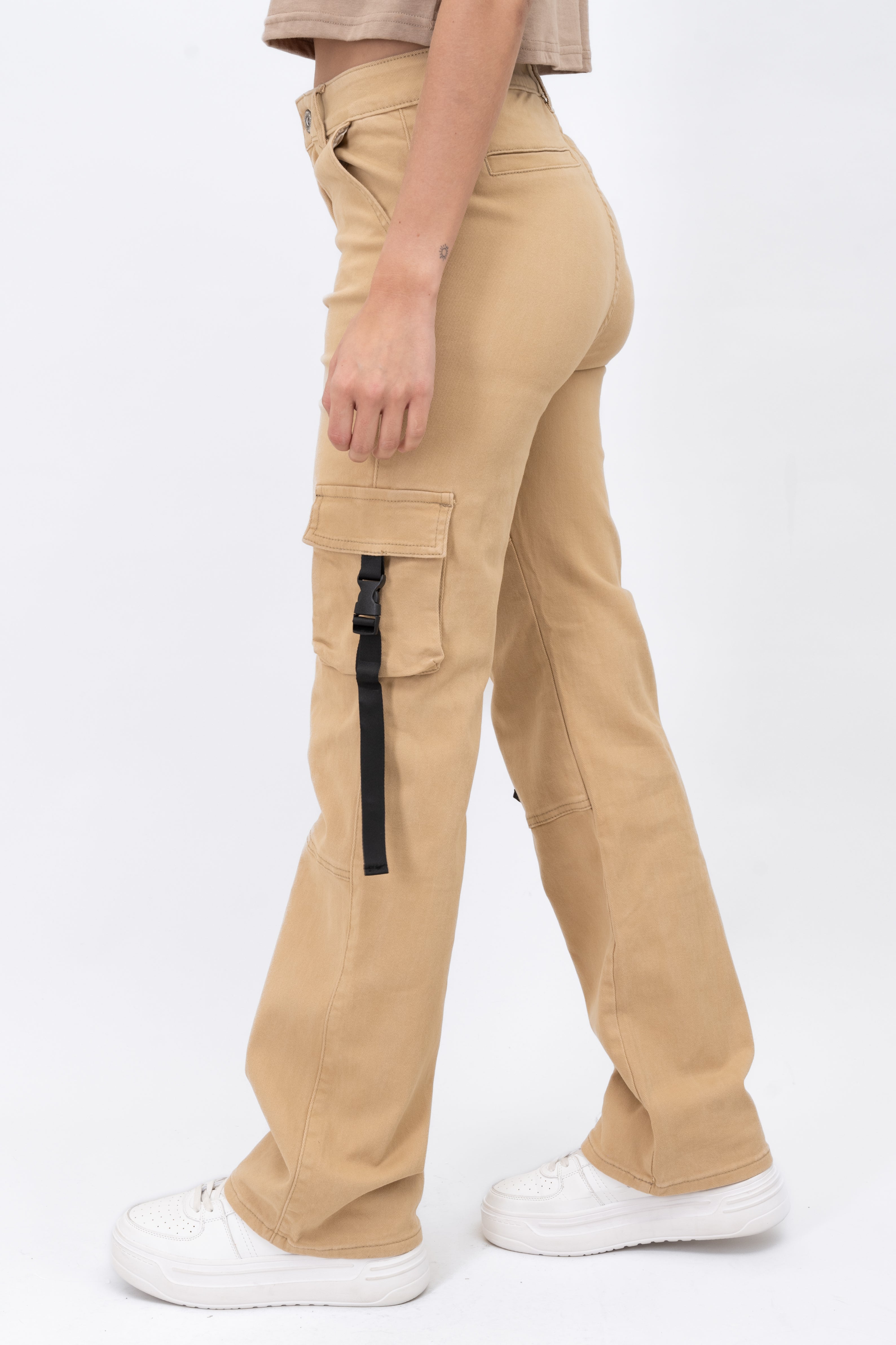 Pants Bags Detail Strip Khaki