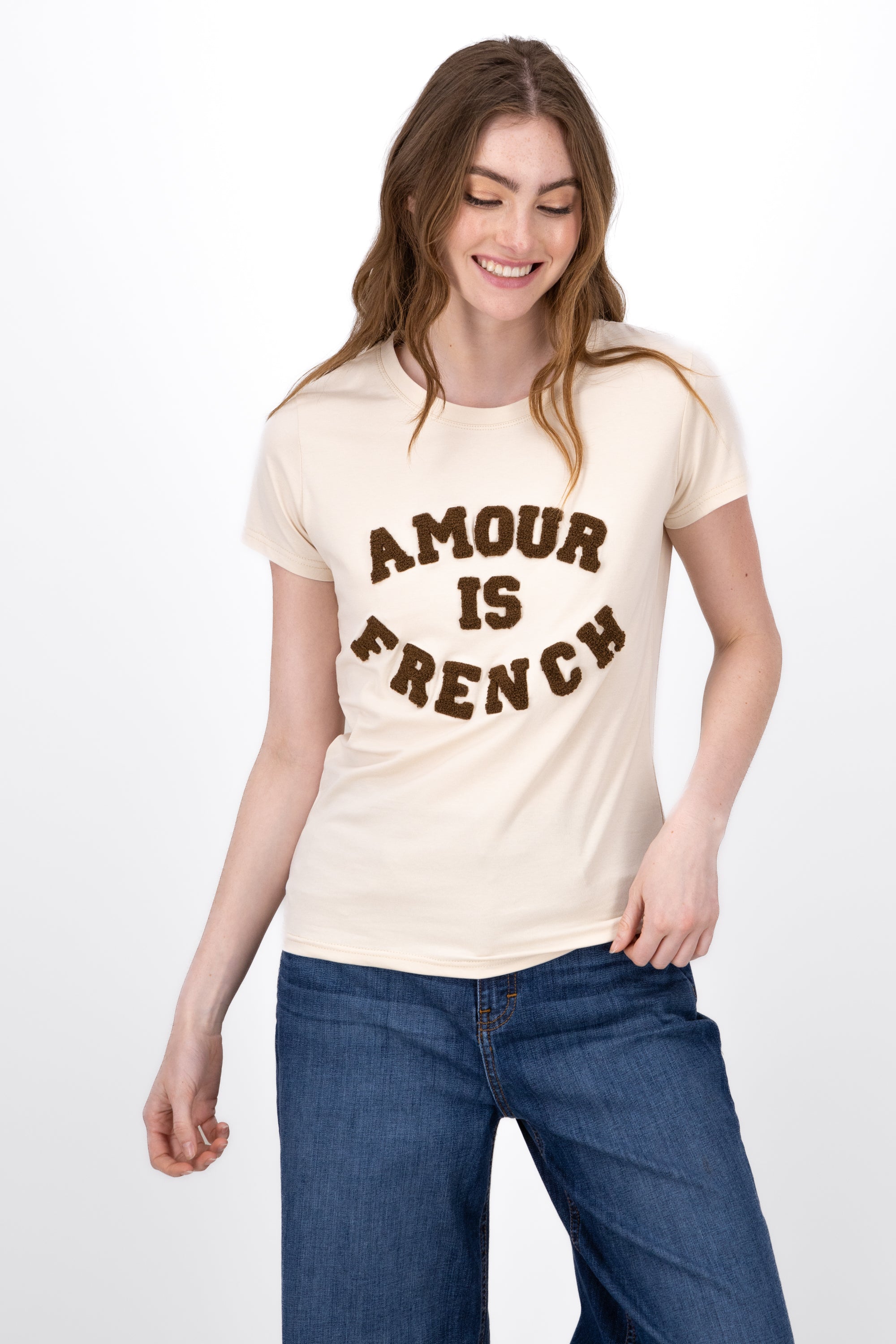 Amour Is French patterned shirt BEIGE