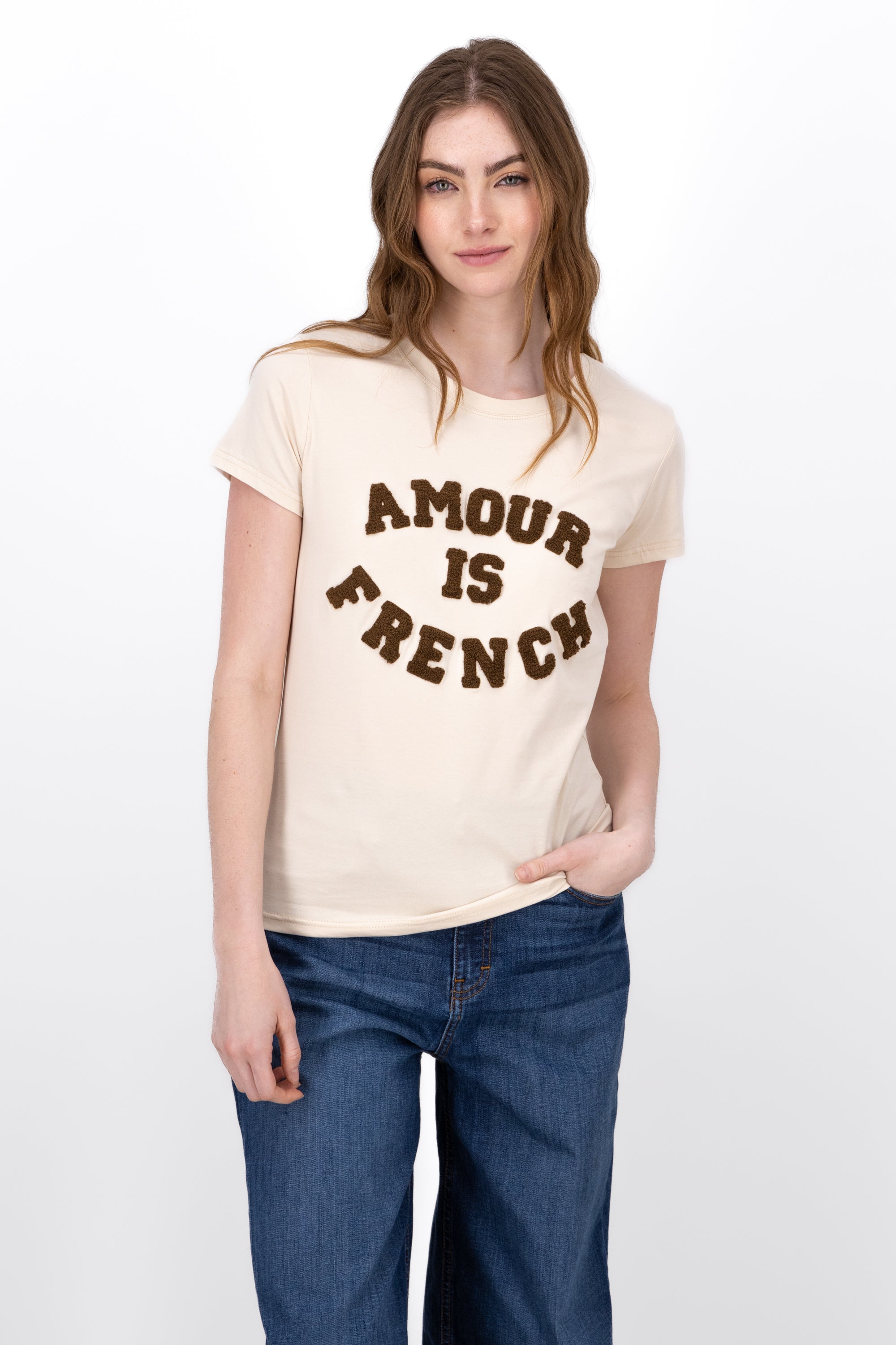 Amour Is French patterned shirt BEIGE