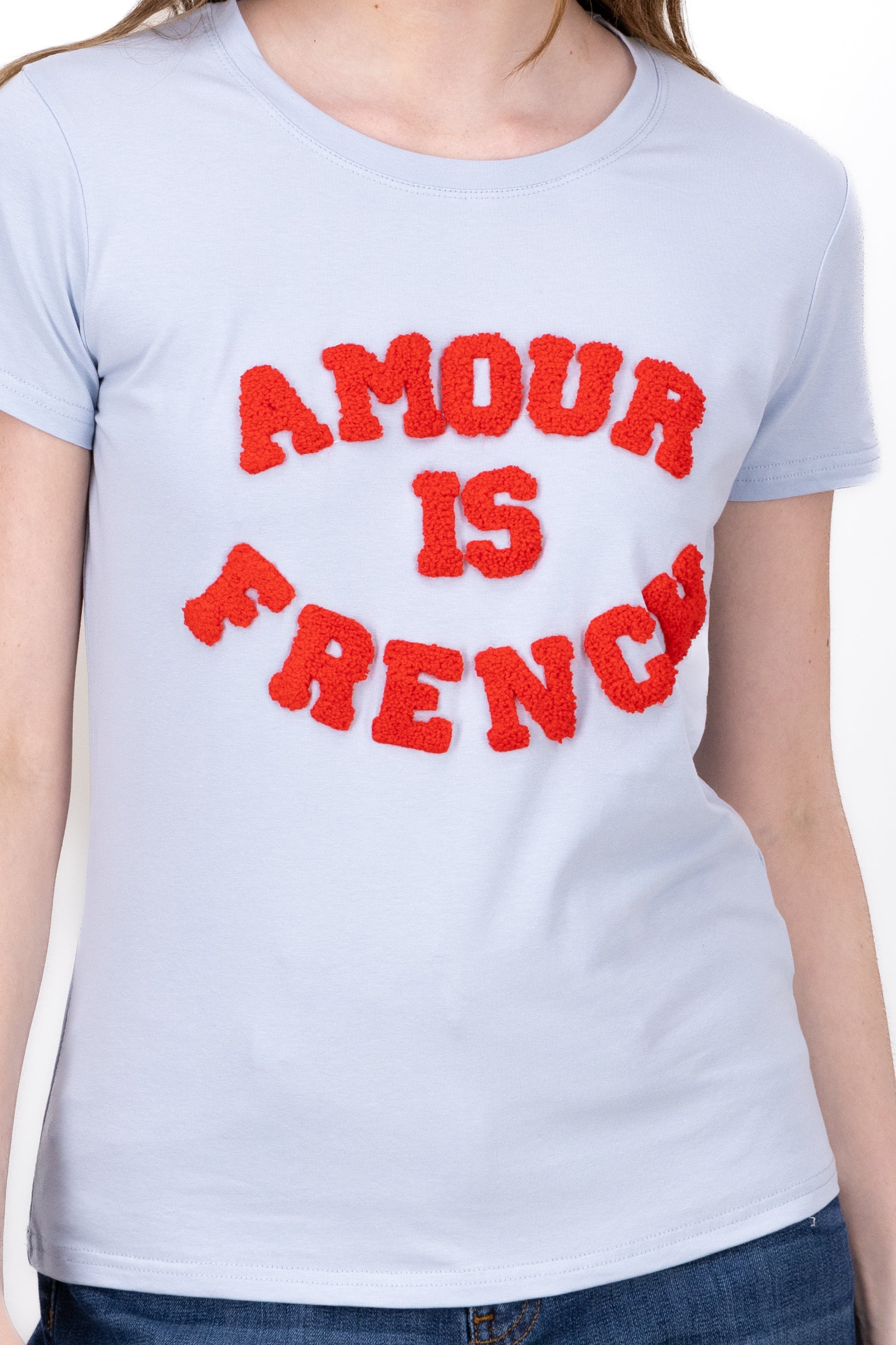 Amour Is French patterned shirt BLUE