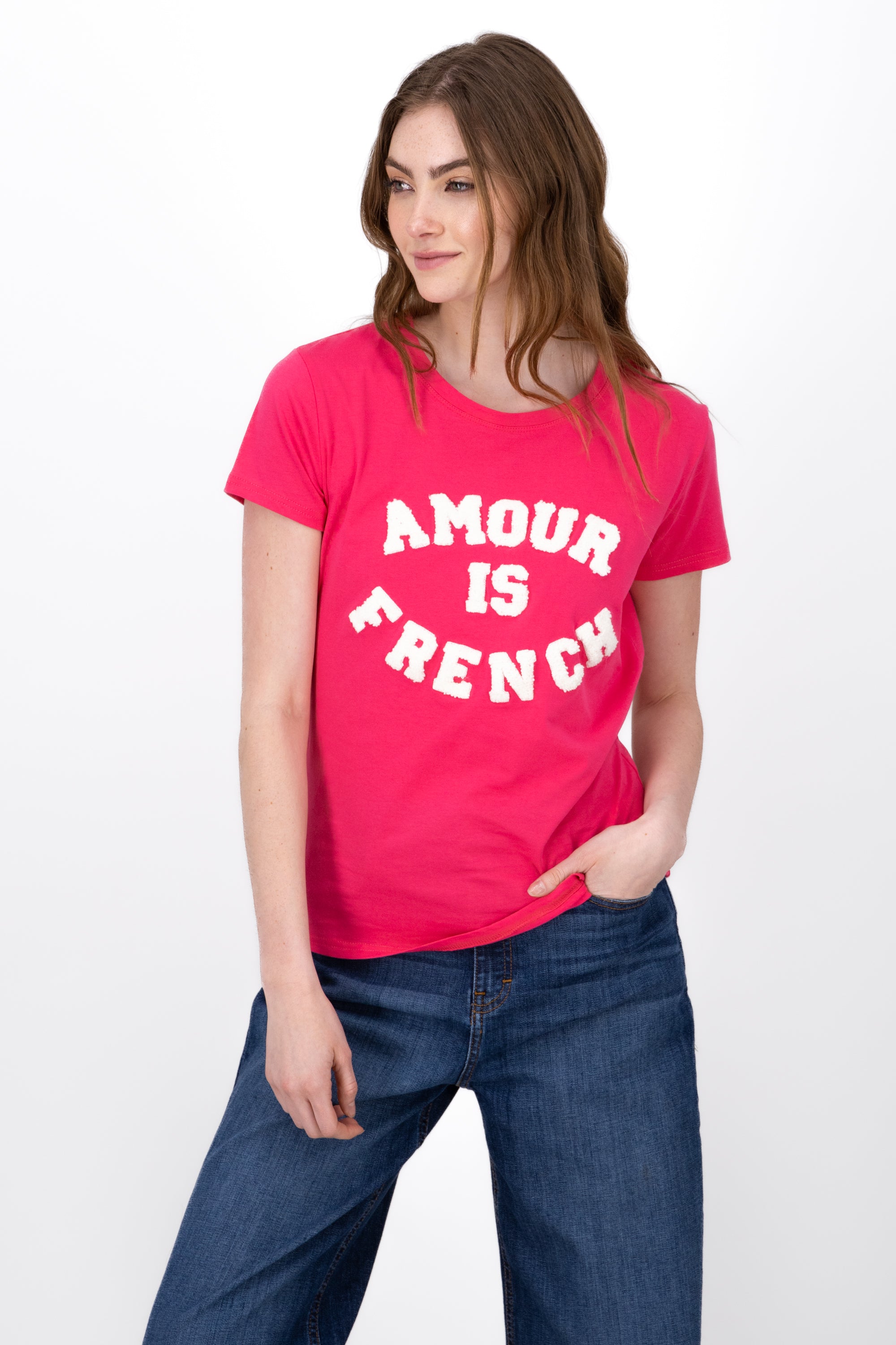 Amour Is French patterned shirt PINK