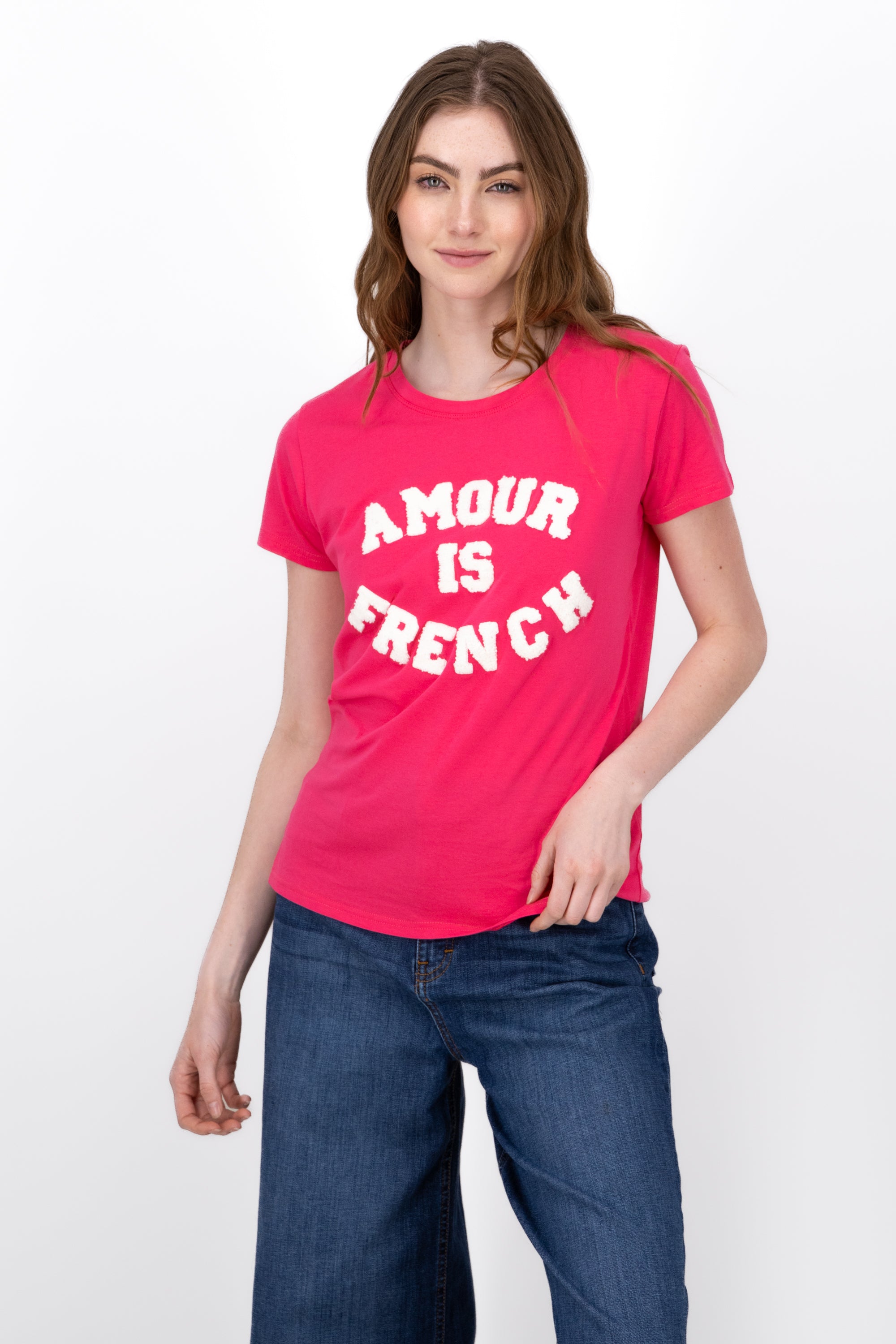 Amour Is French patterned shirt PINK