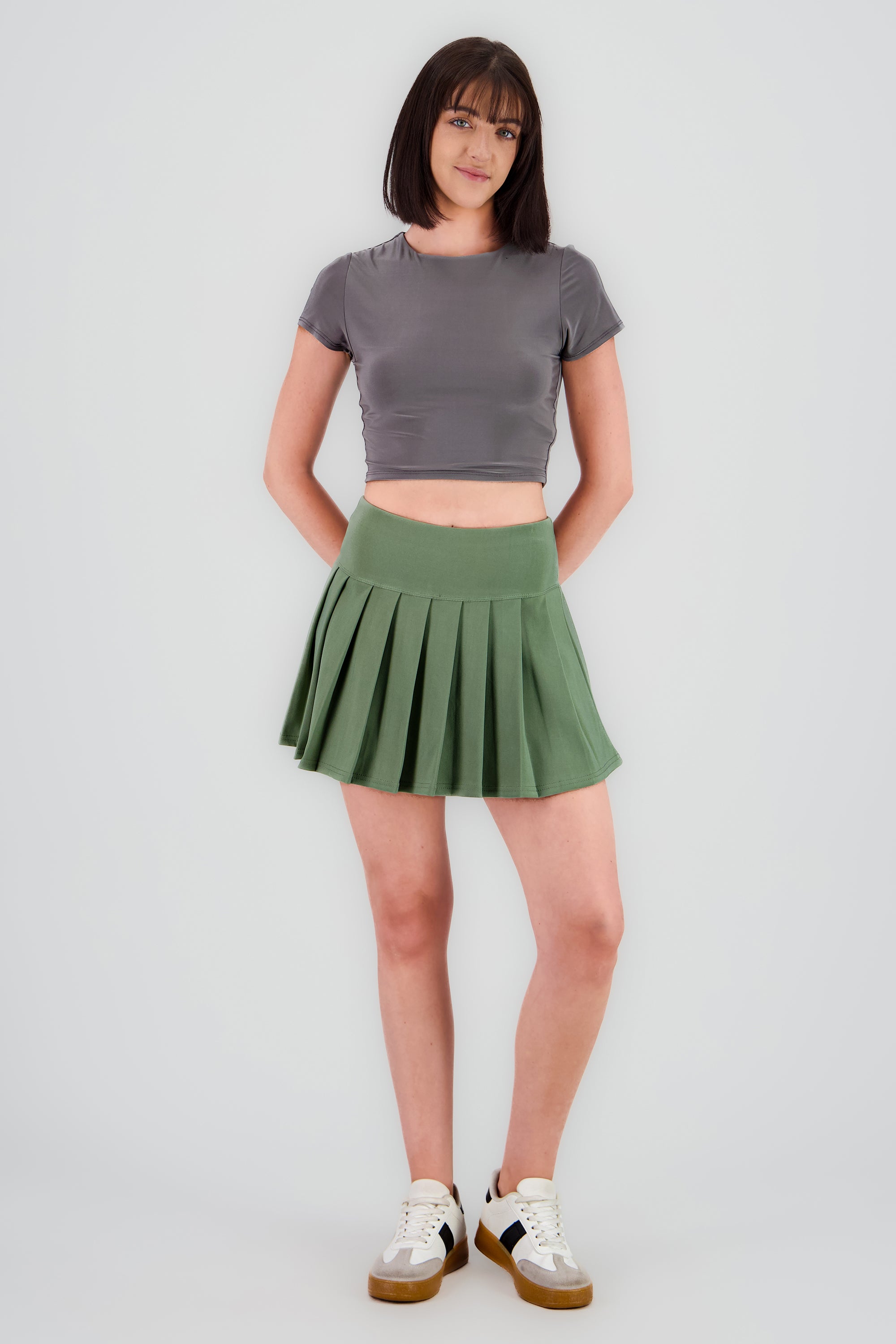 Falda tableada mini lisa SAGE