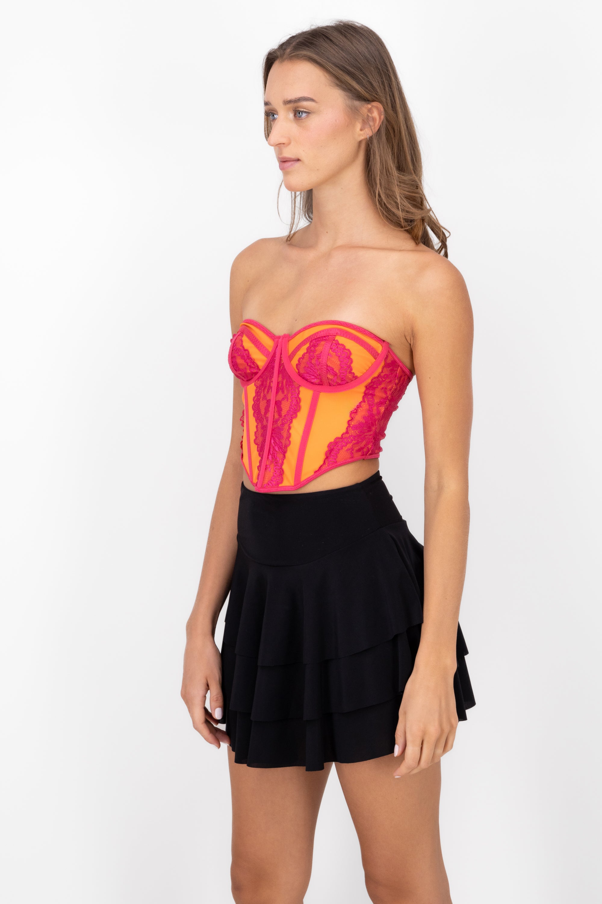 Corset with lace Combo orange