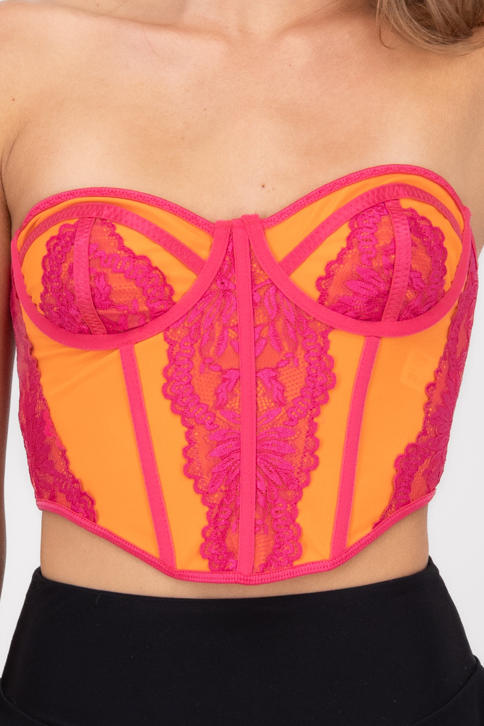Corset with lace Combo orange
