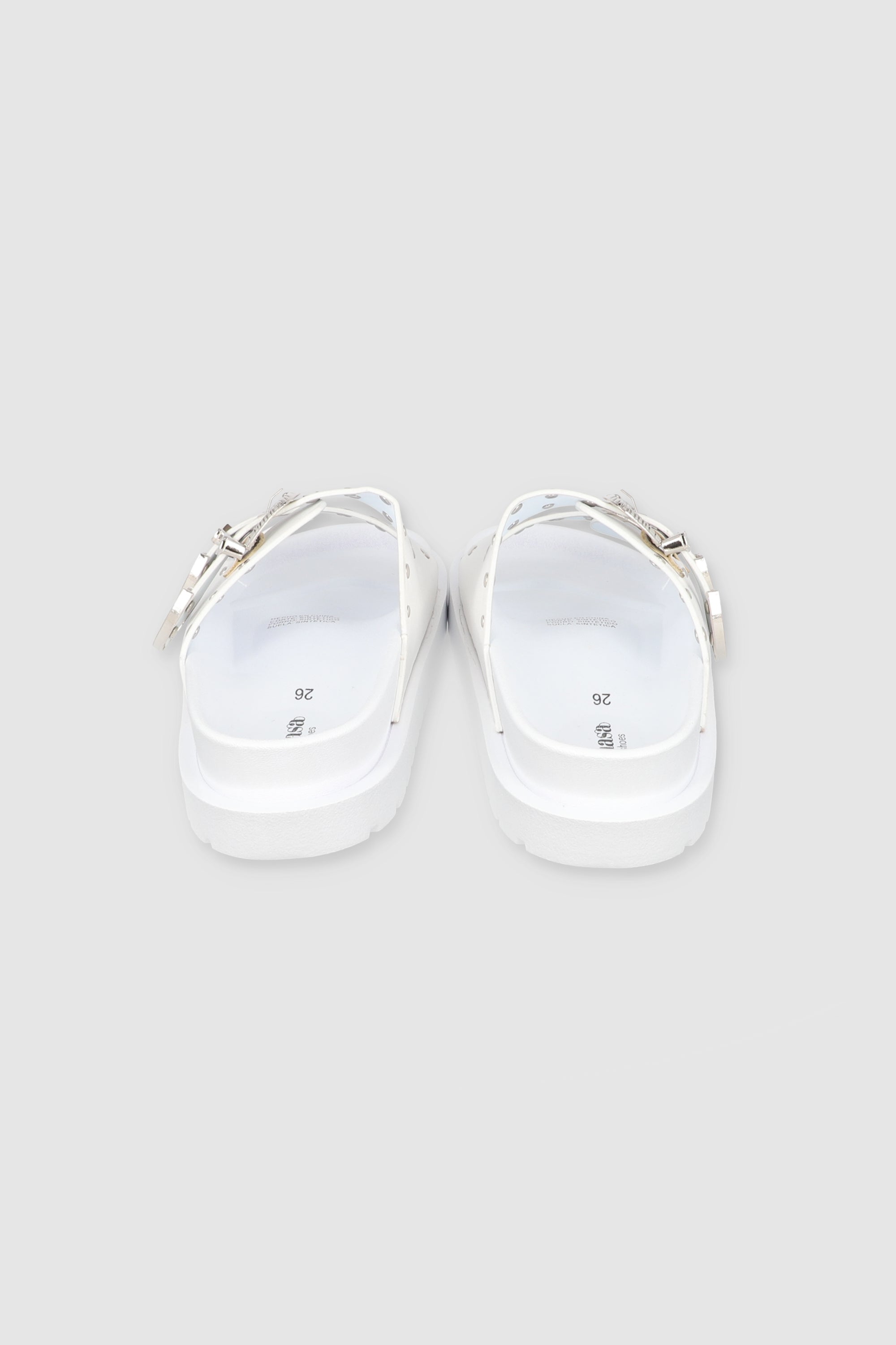 Sandal Studs Megas Buckles WHITE