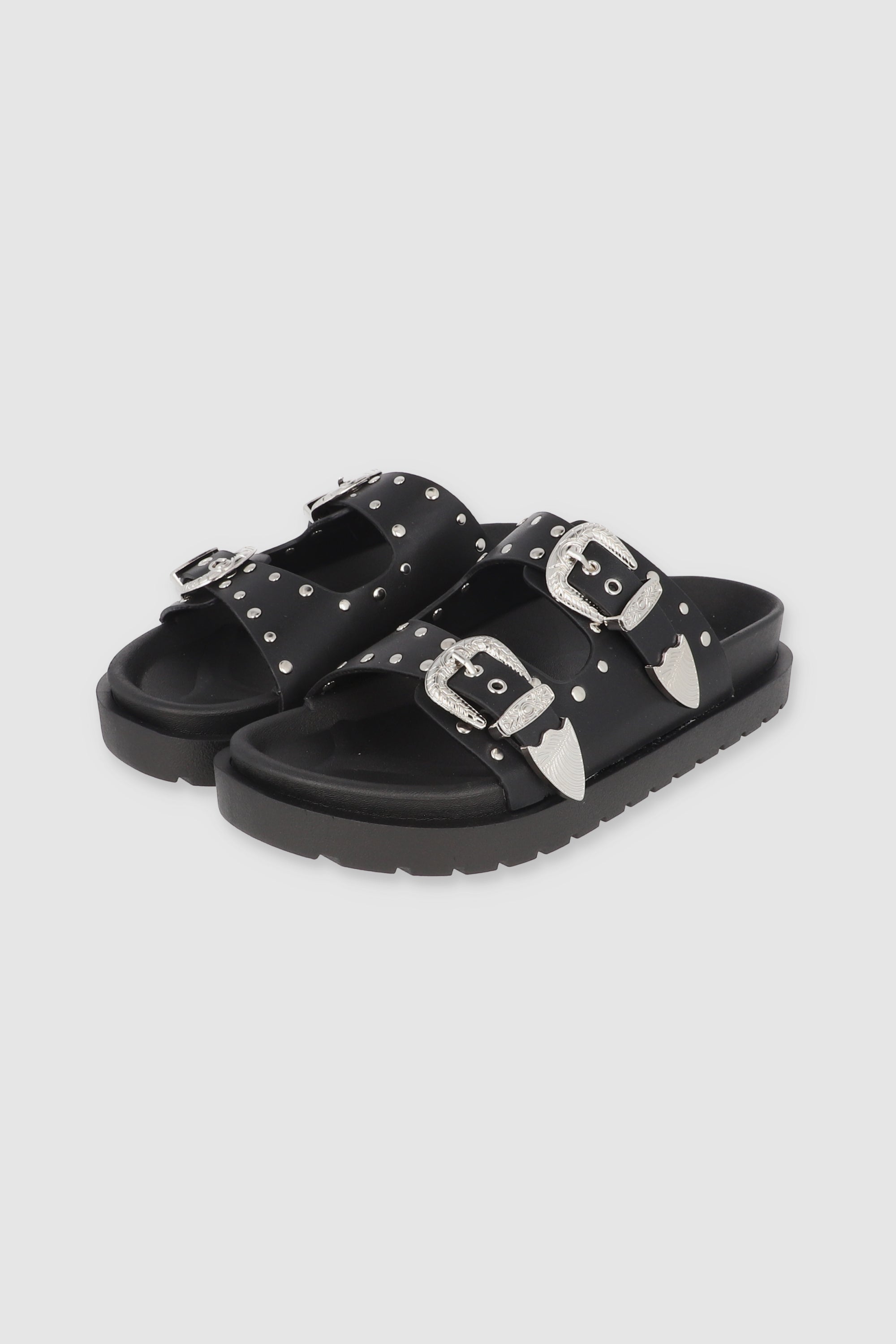 Sandal Studs Megas Buckles BLACK