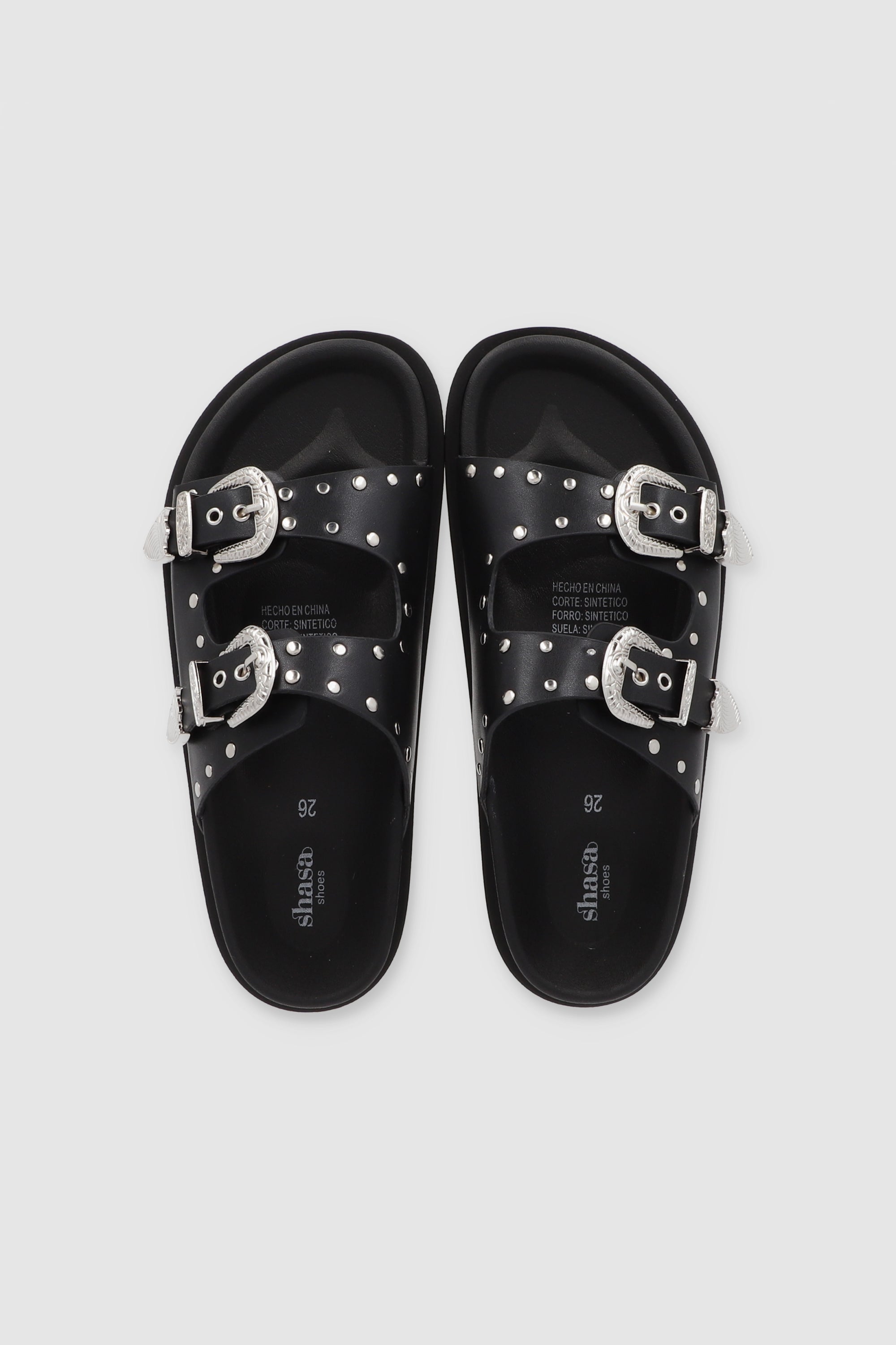 Sandal Studs Megas Buckles BLACK