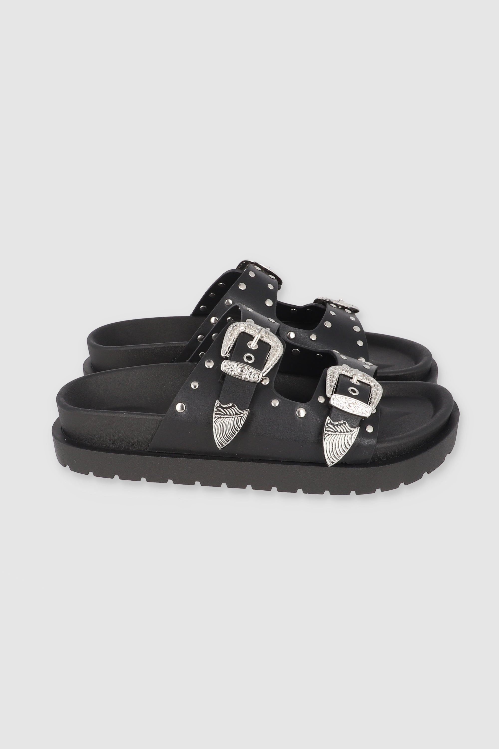 Sandal Studs Megas Buckles BLACK