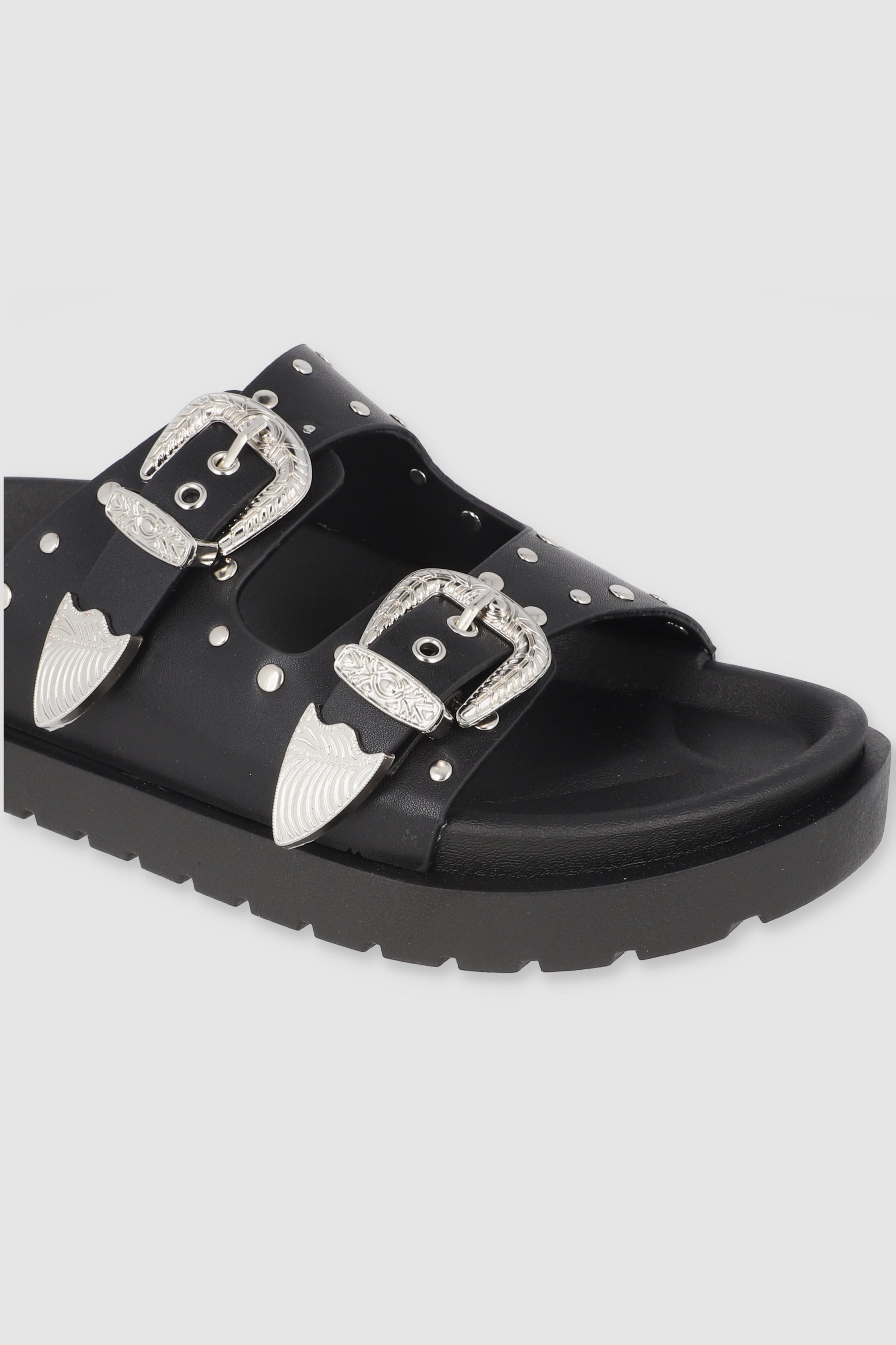 Sandal Studs Megas Buckles BLACK