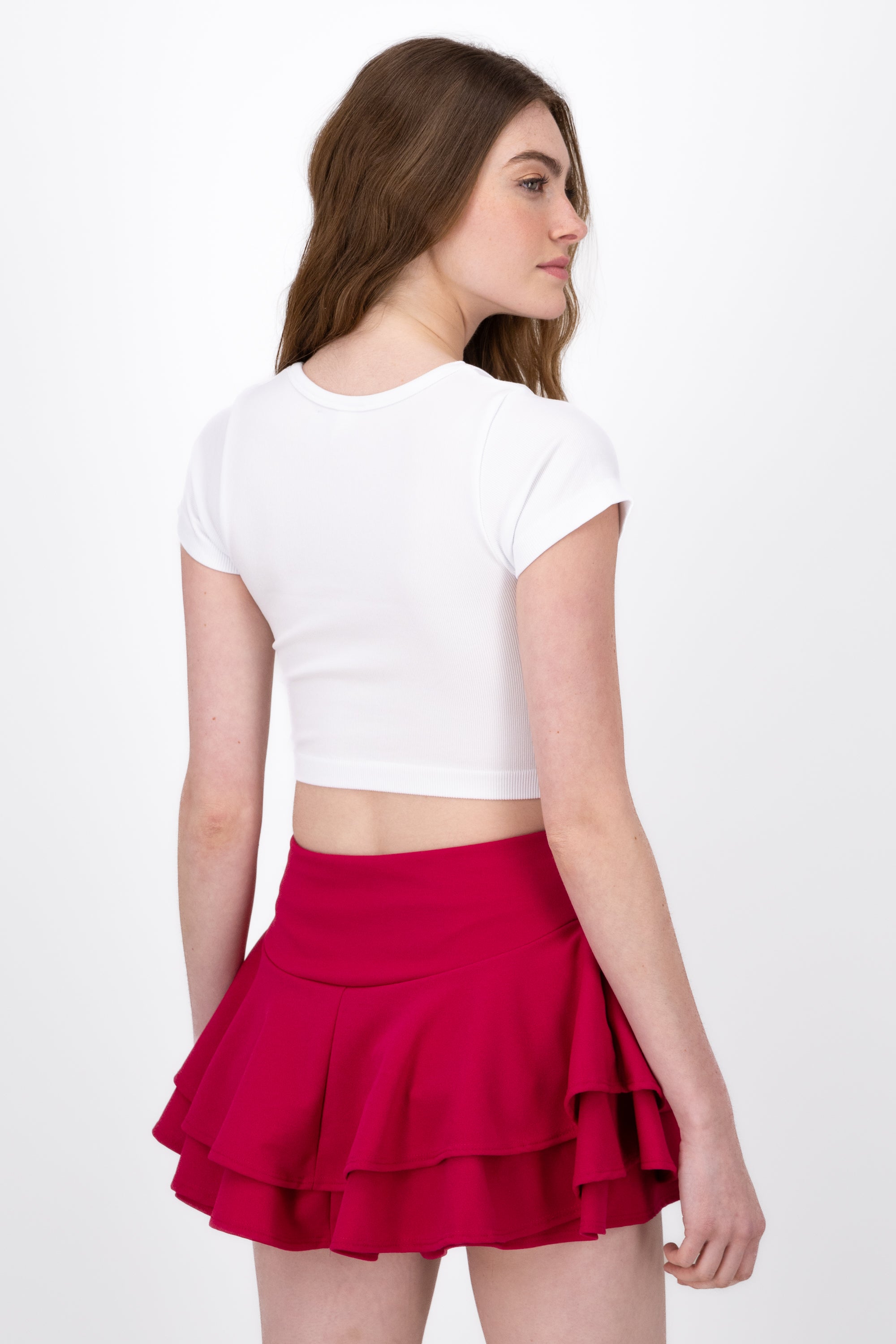 Top Rib Square Neck Short sleeve WHITE