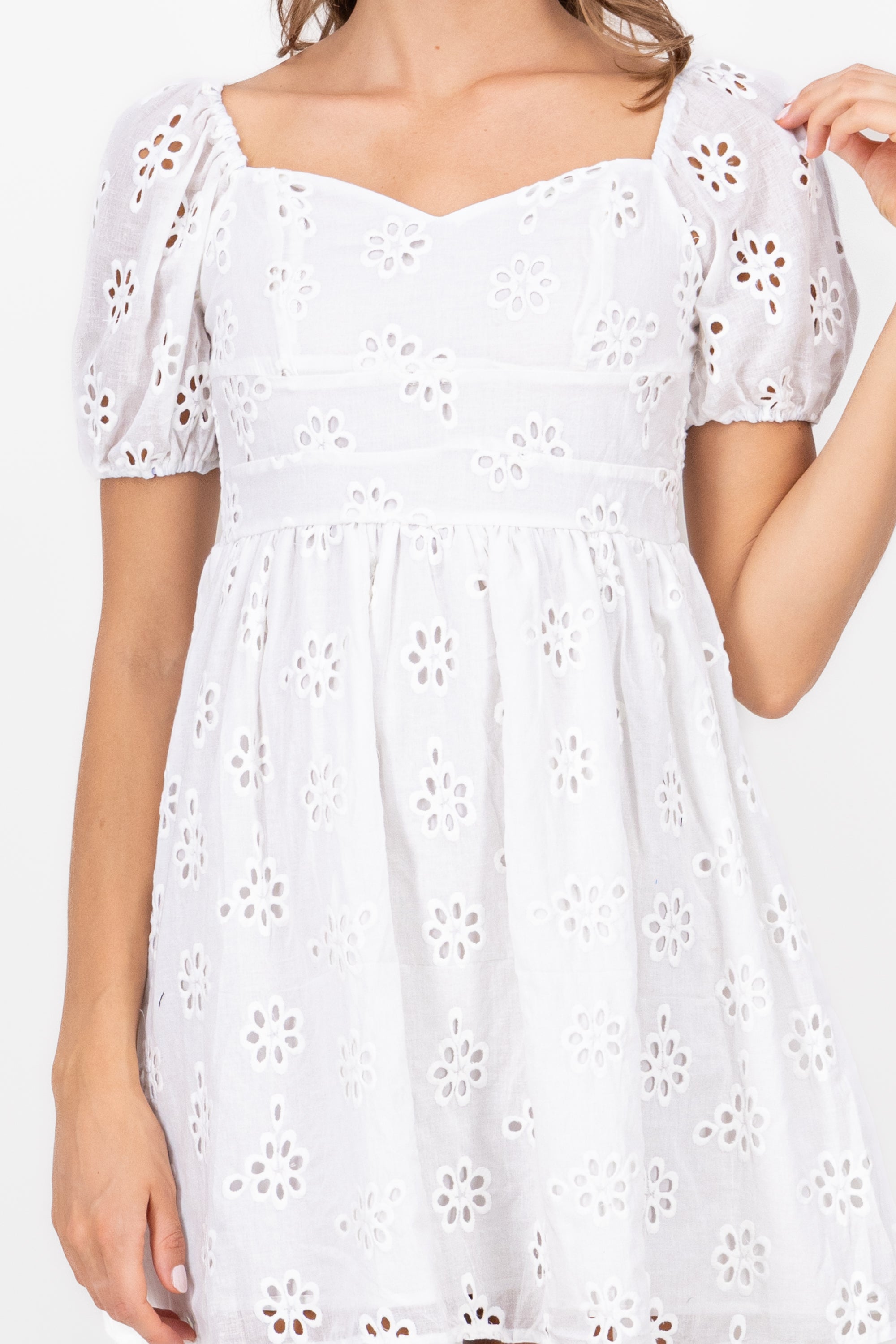 Flower Shape Dress WHITE