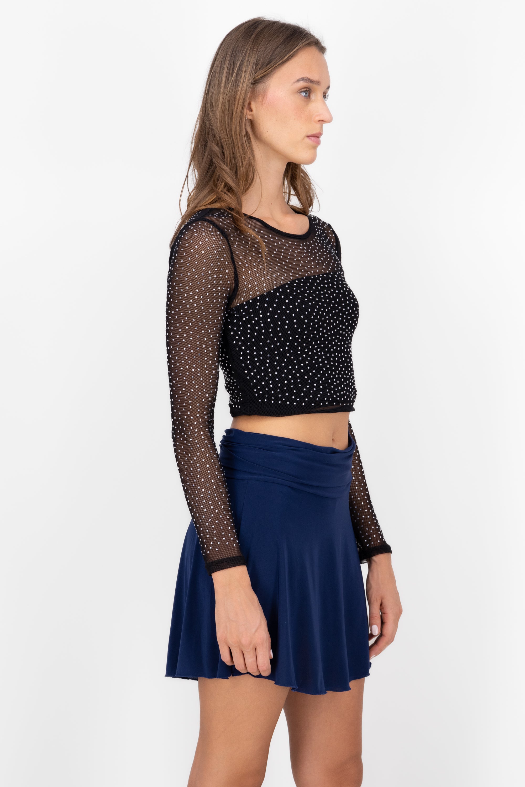 GLOSE CROPPPED TOP BLACK