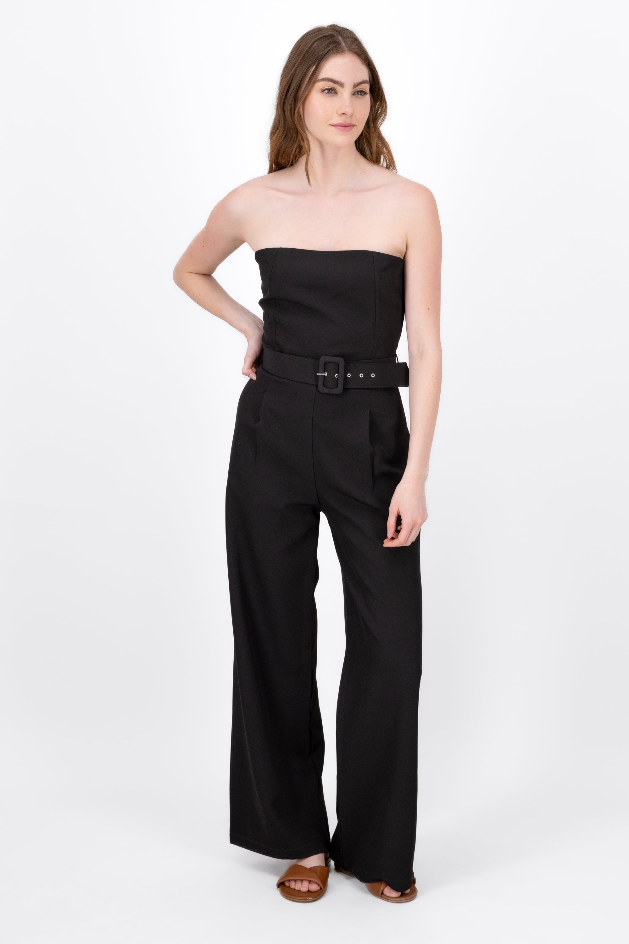 Jumpsuit Liso Cinturon NEGRO