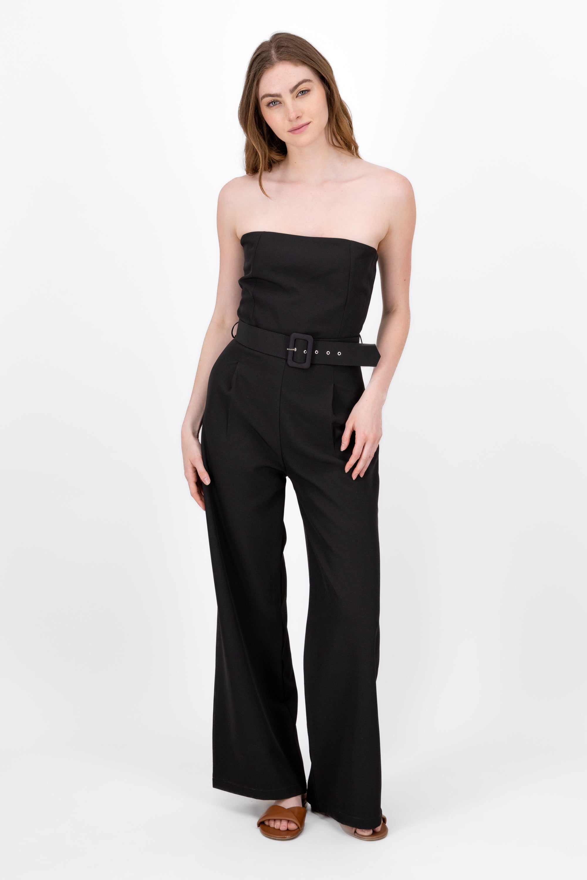 Jumpsuit Liso Cinturon NEGRO