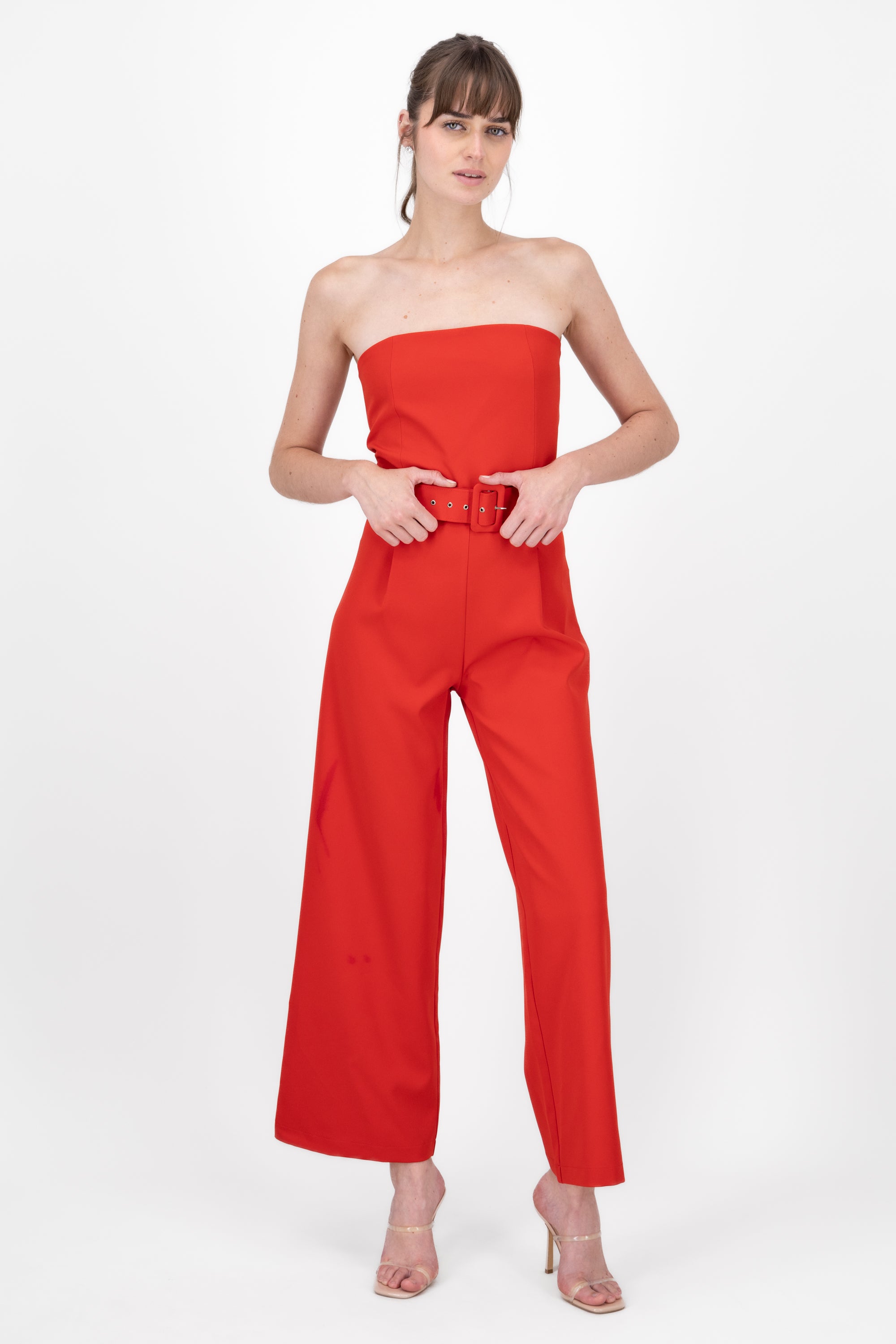 Jumpsuit Liso Cinturon ROJO