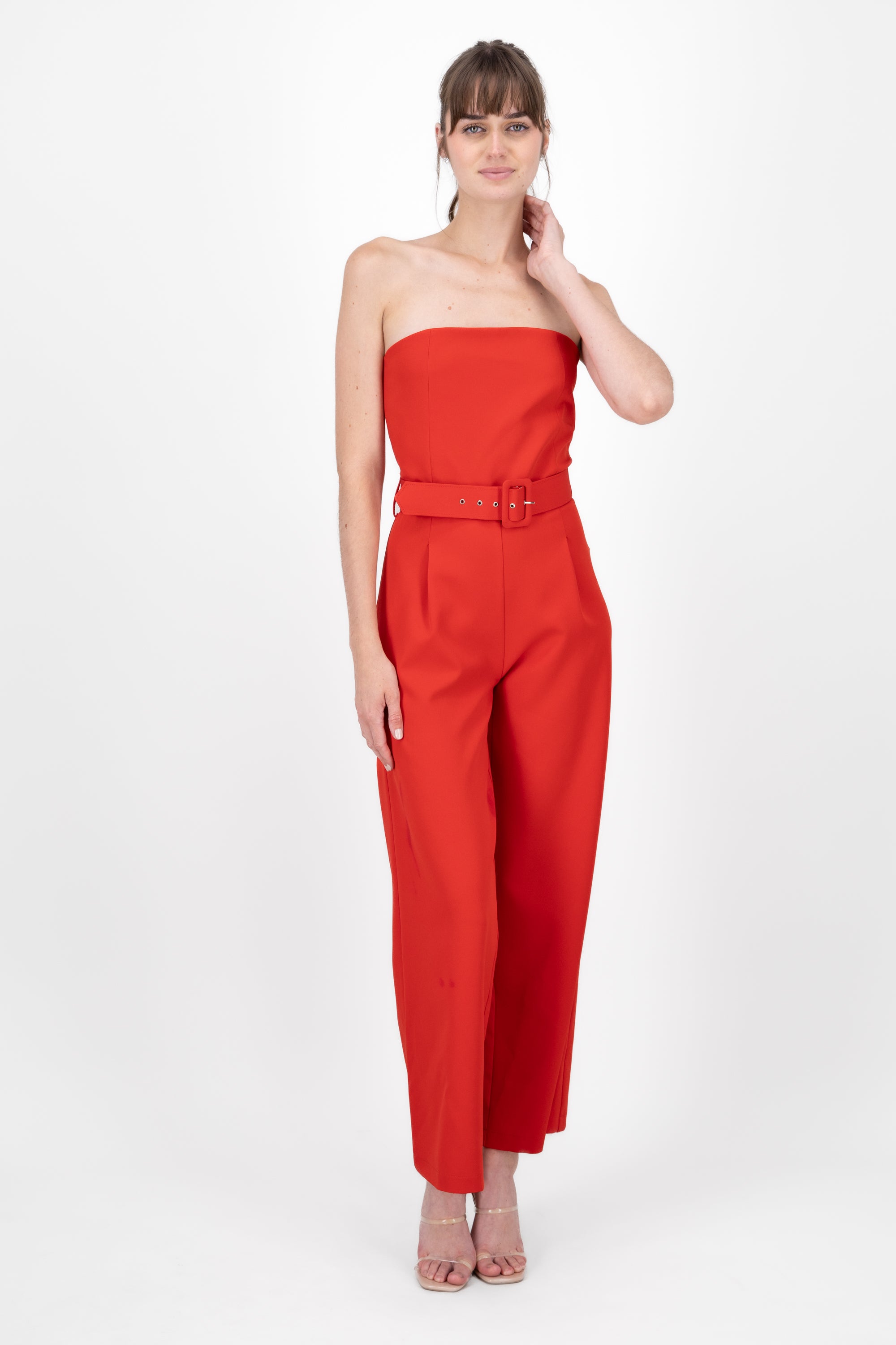 Jumpsuit Liso Cinturon ROJO