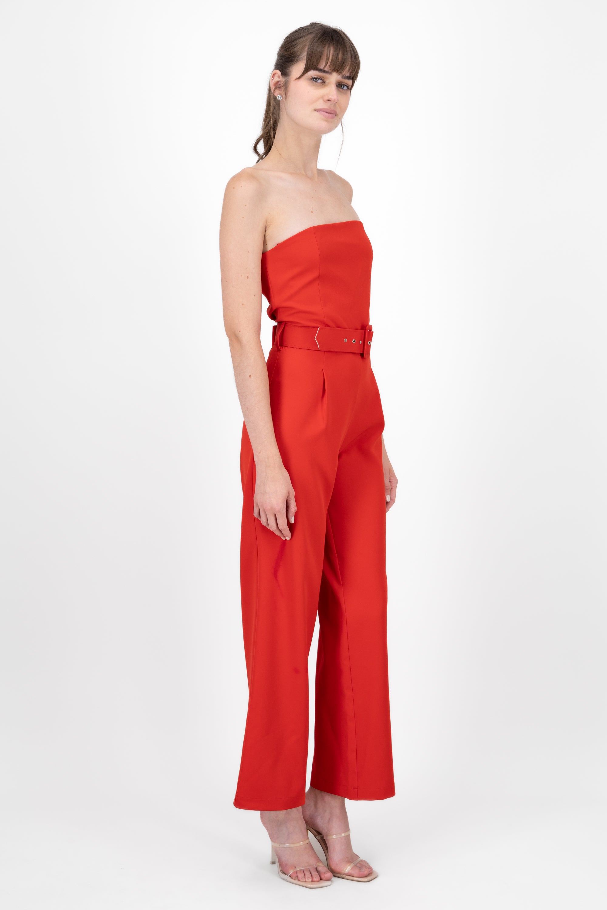 Jumpsuit Liso Cinturon ROJO