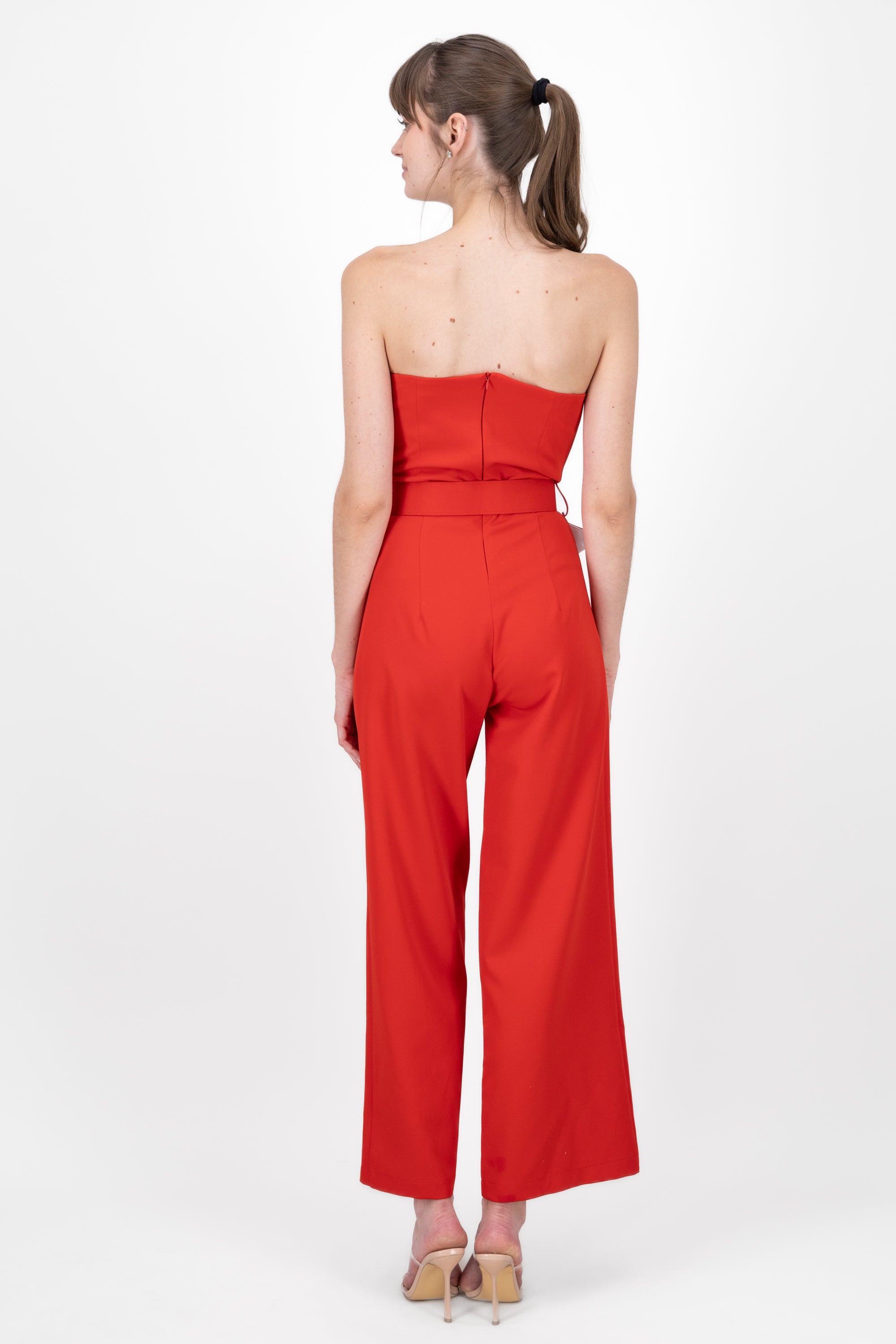 Jumpsuit Liso Cinturon ROJO