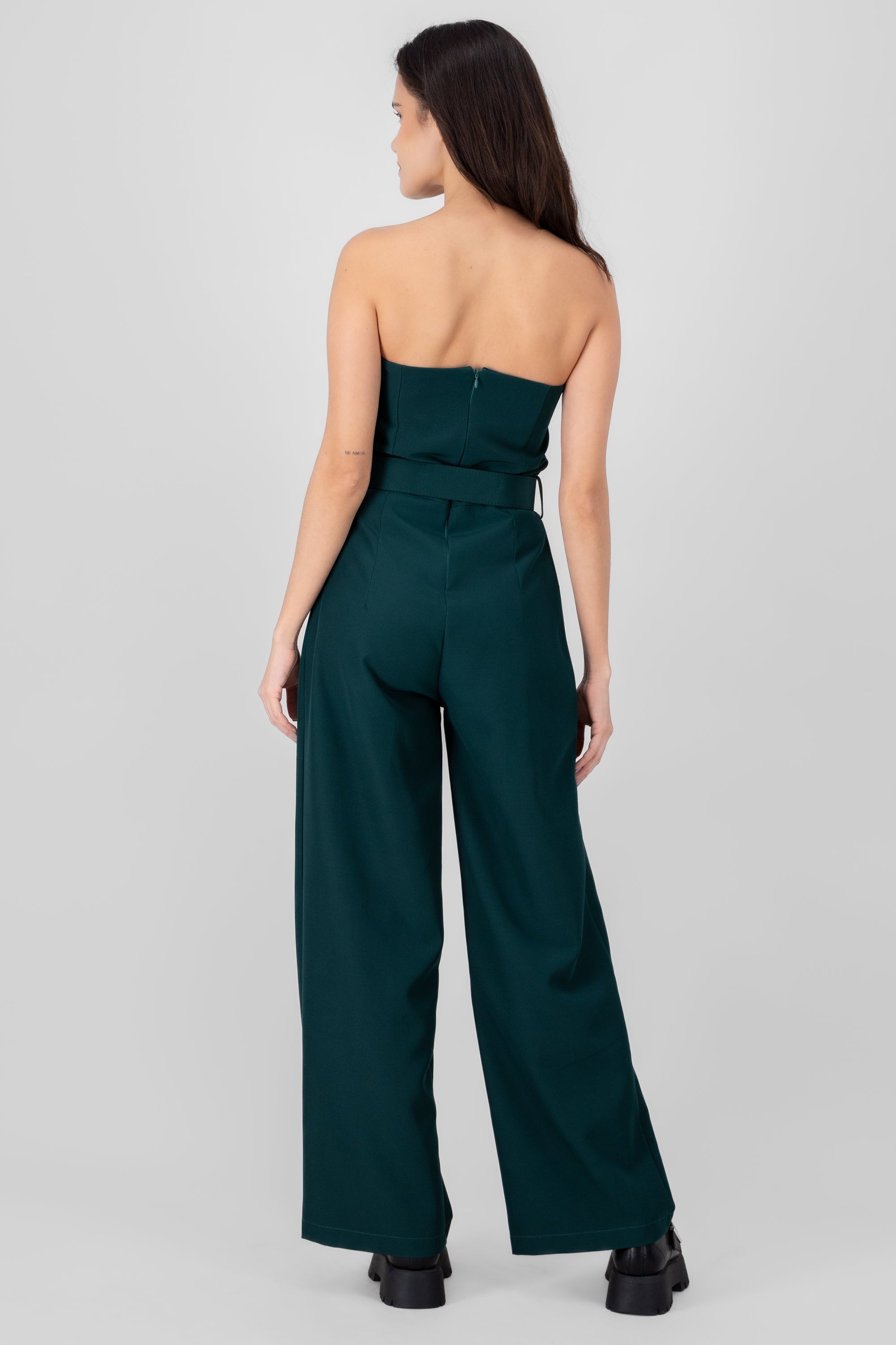 Jumpsuit Liso Cinturon VERDE CAZADOR